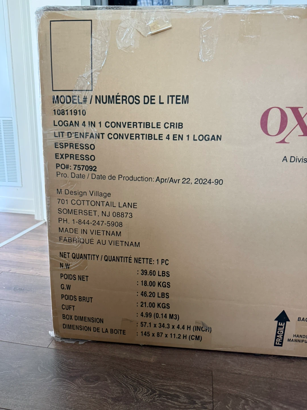 Oxford Baby Logan 4-in-1 Convertible Crib - photo 4