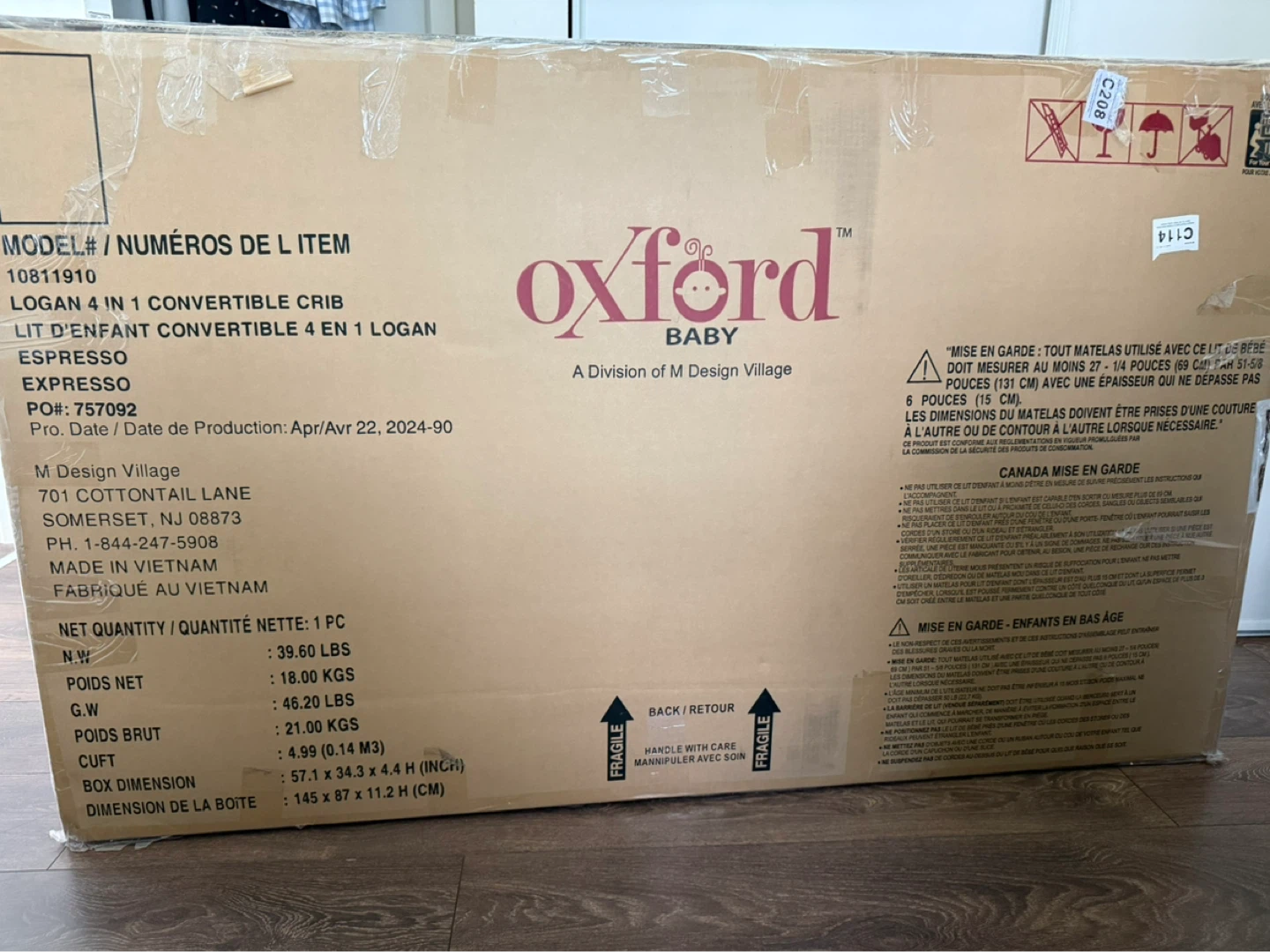 Oxford Baby Logan 4-in-1 Convertible Crib - photo 3