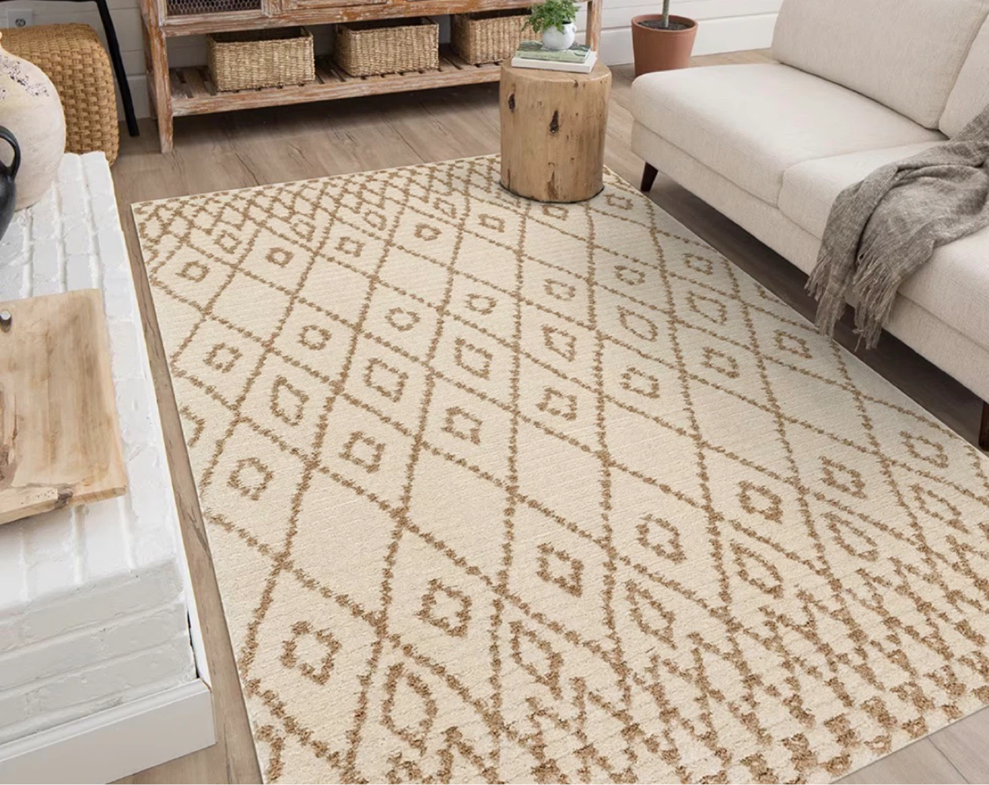 StyleWell Nystad Cream/Tan Boho Indoor Area Rug
