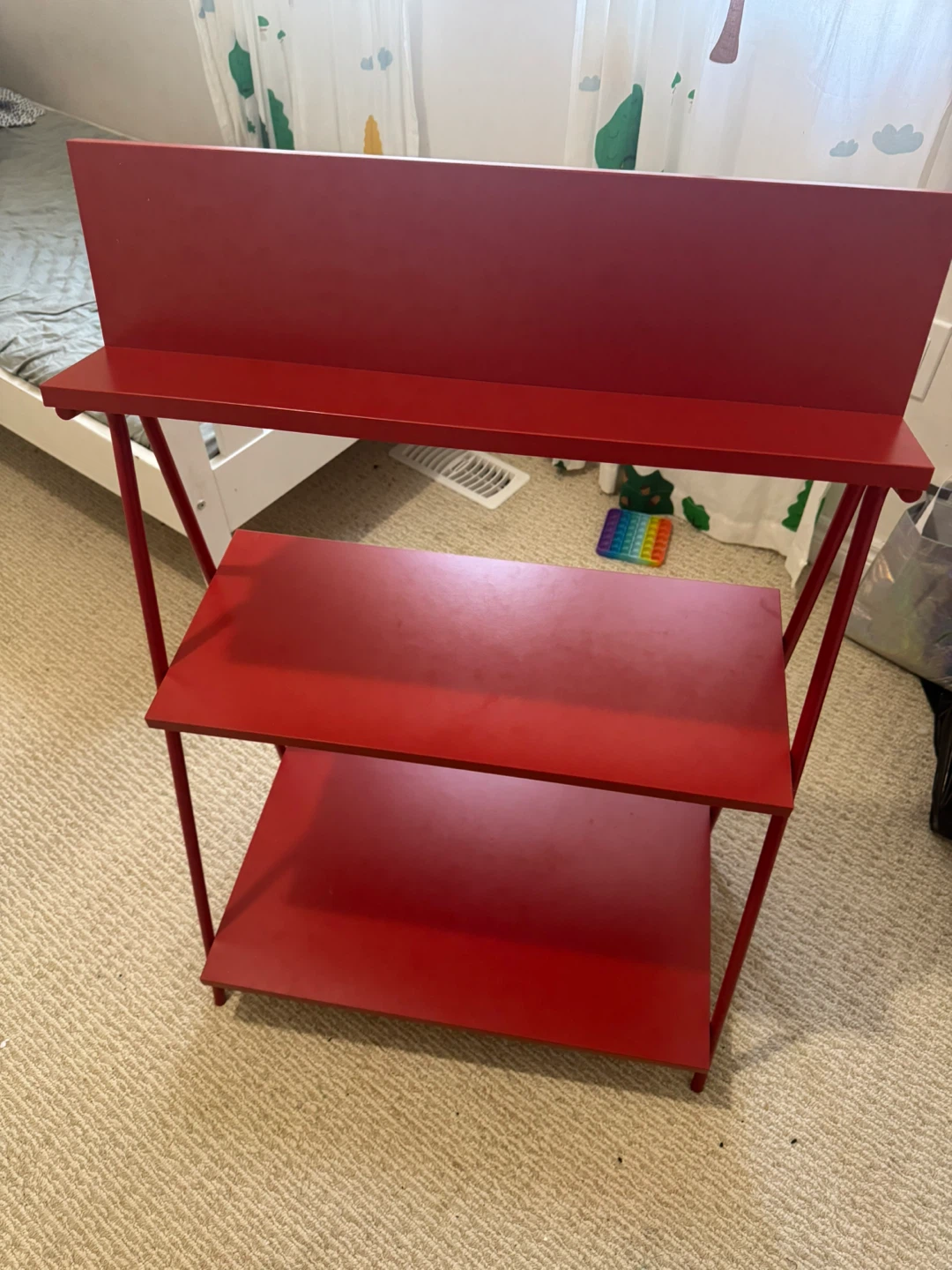Red 3-Tier Shelf Unit