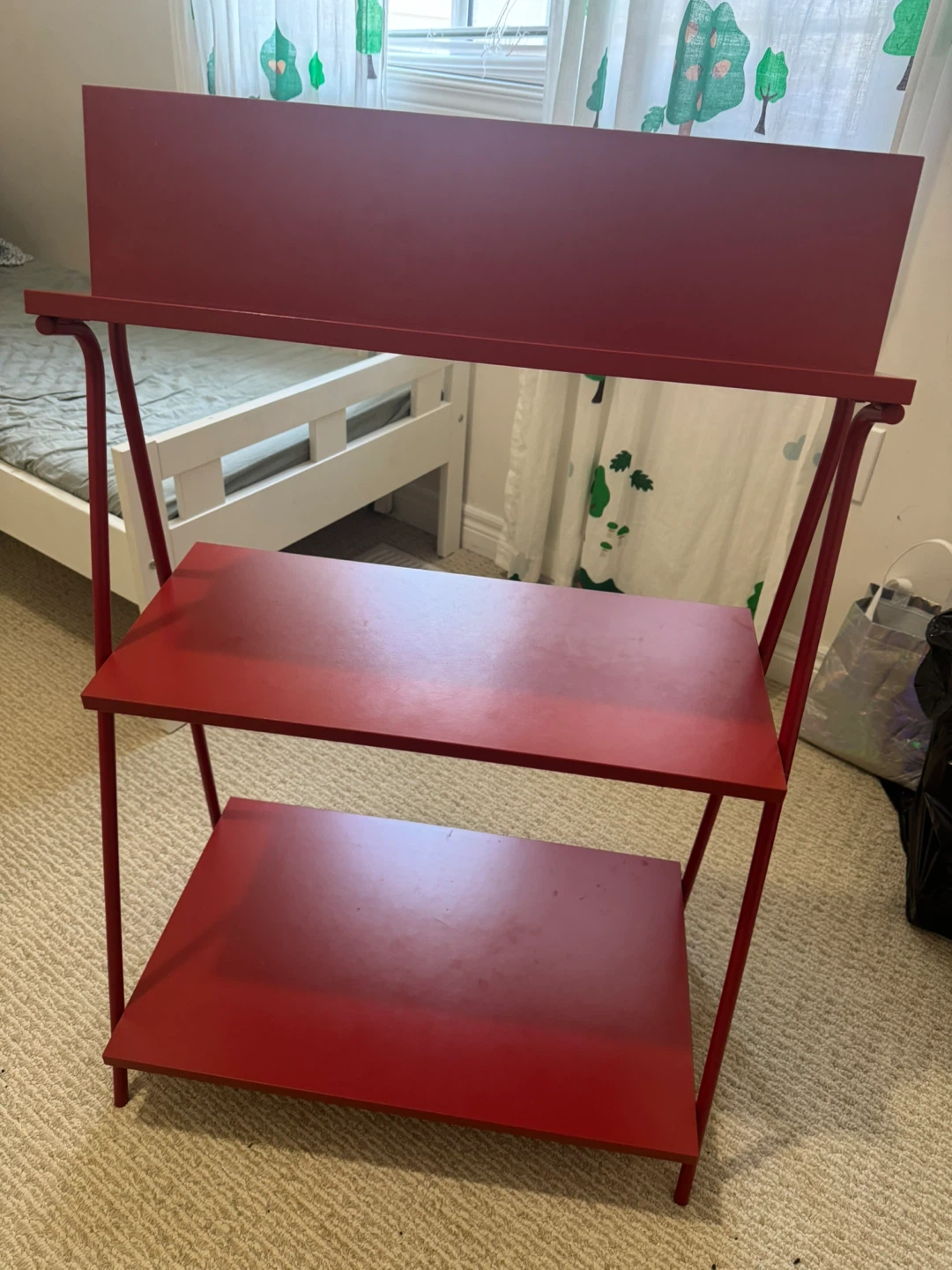 Red 3-Tier Shelf Unit - photo 2