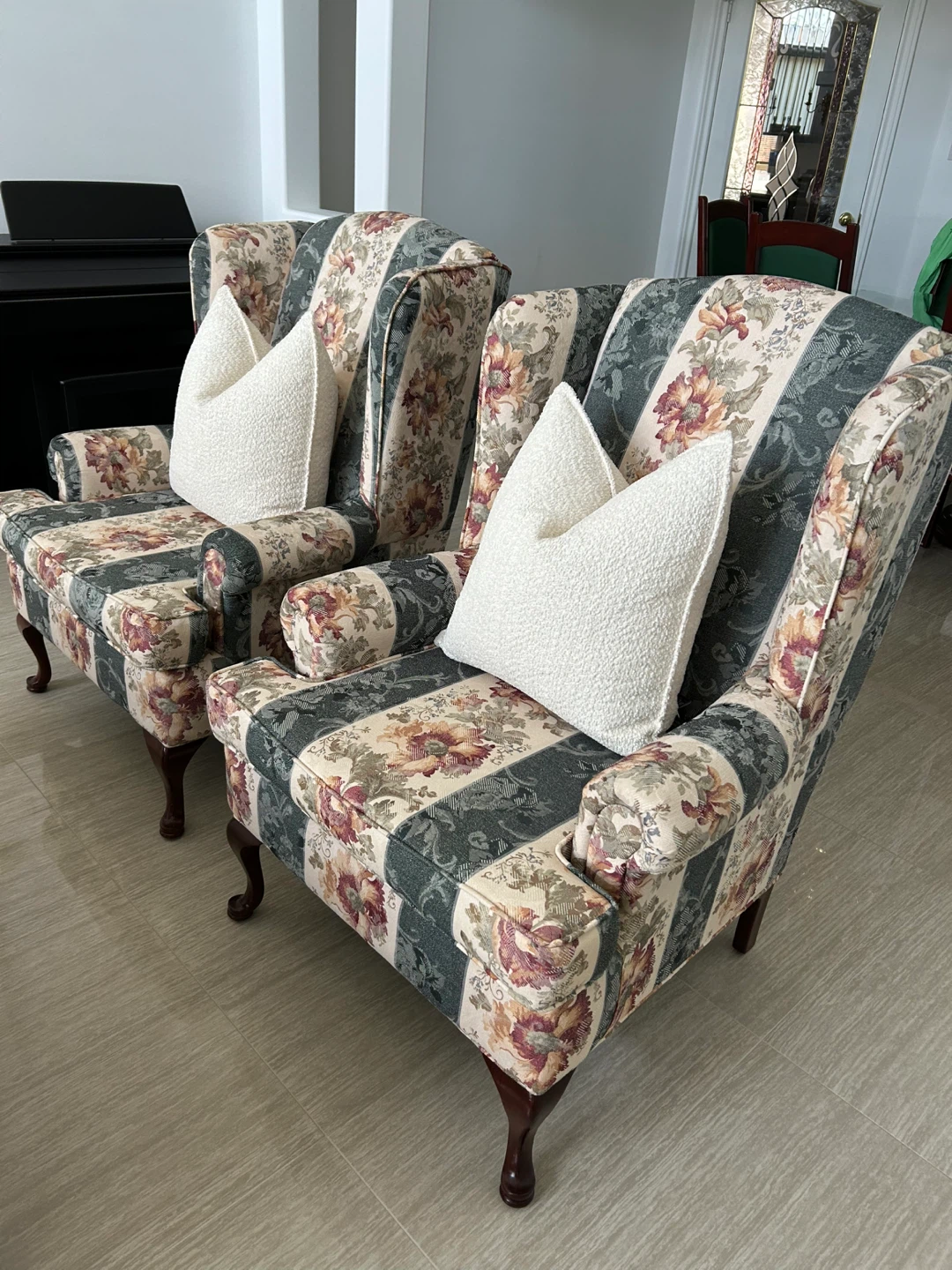 Floral Wingback Chairs (Set of 2; price per piece)