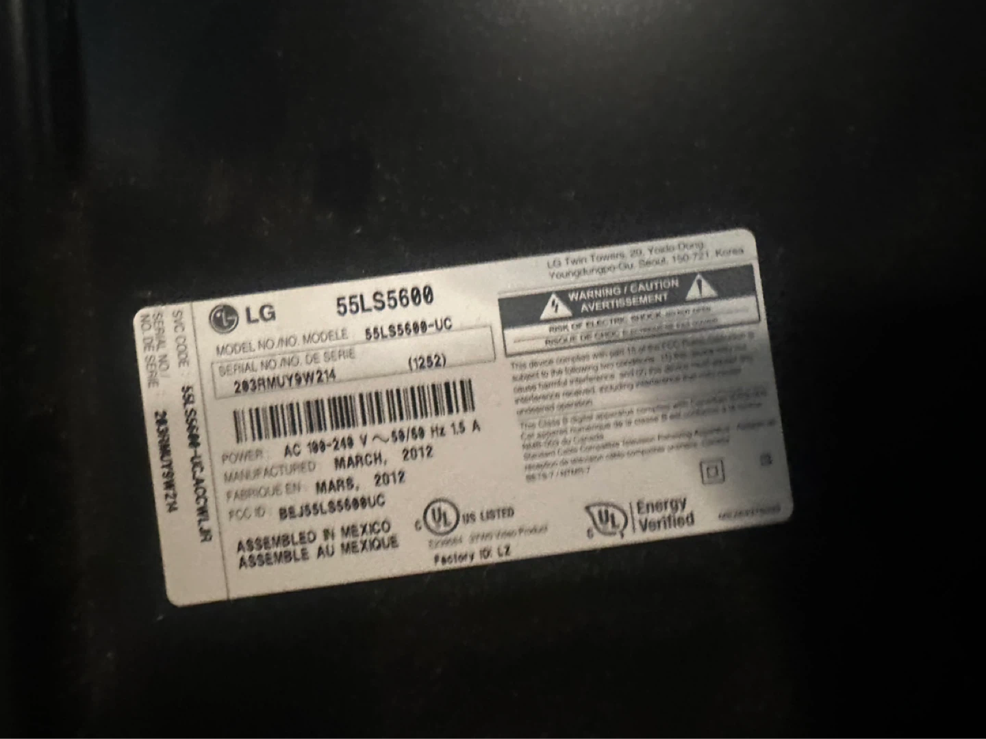 LG 55" 55LS5600-UC Television - photo 2