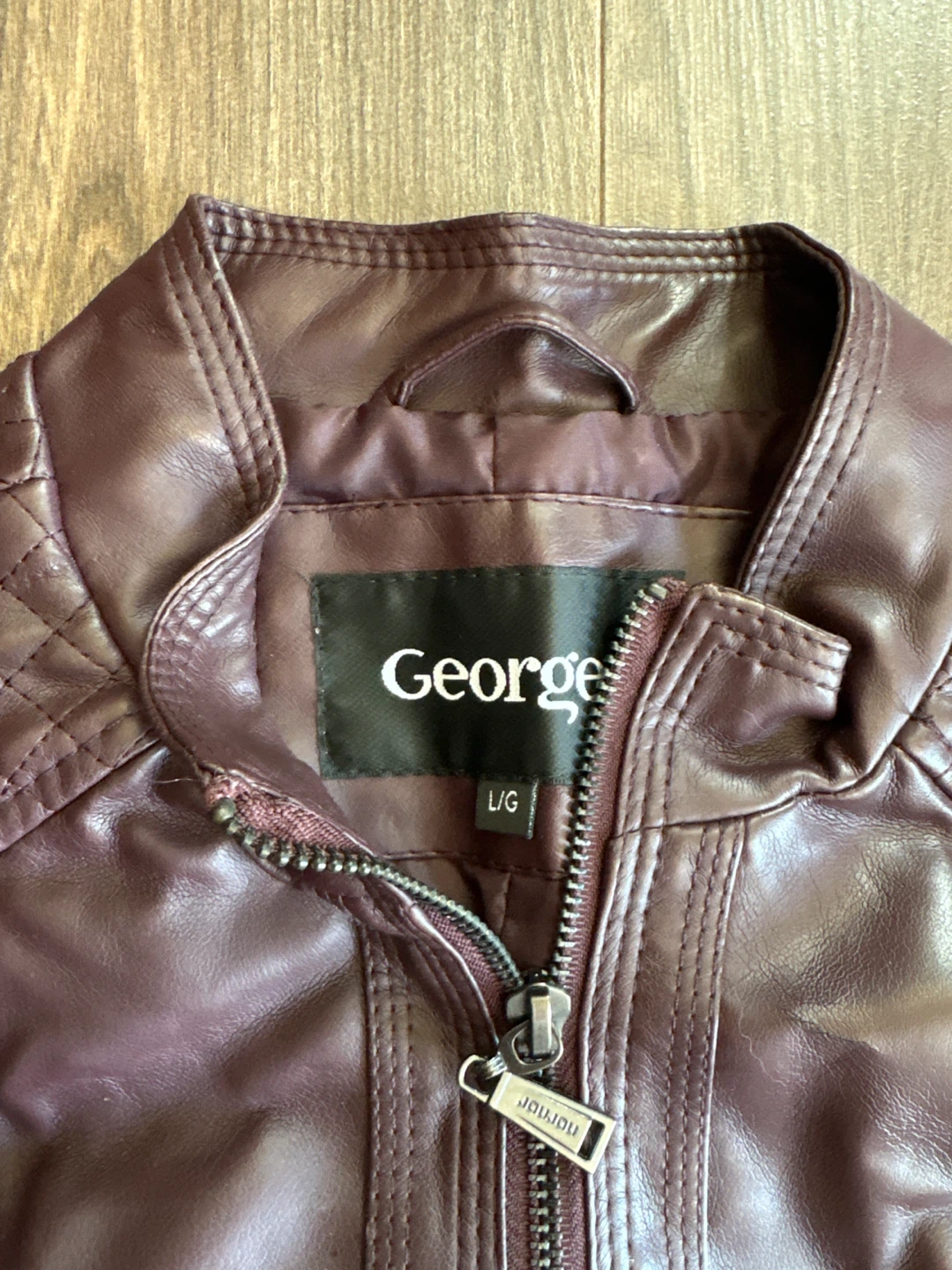 George Faux Leather Jacket - Burgundy - L/G - photo 2