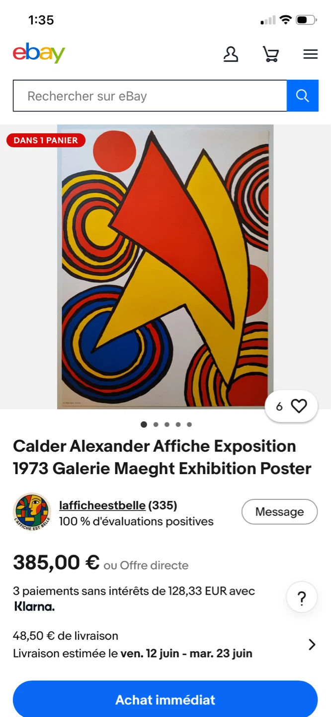 Galerie Maeght Alexander Calder Exhibition Poster - photo 5