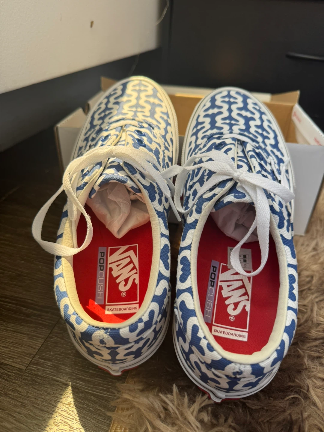 Supreme x Vans Era S logo monogram Blue White Shoes - photo 4