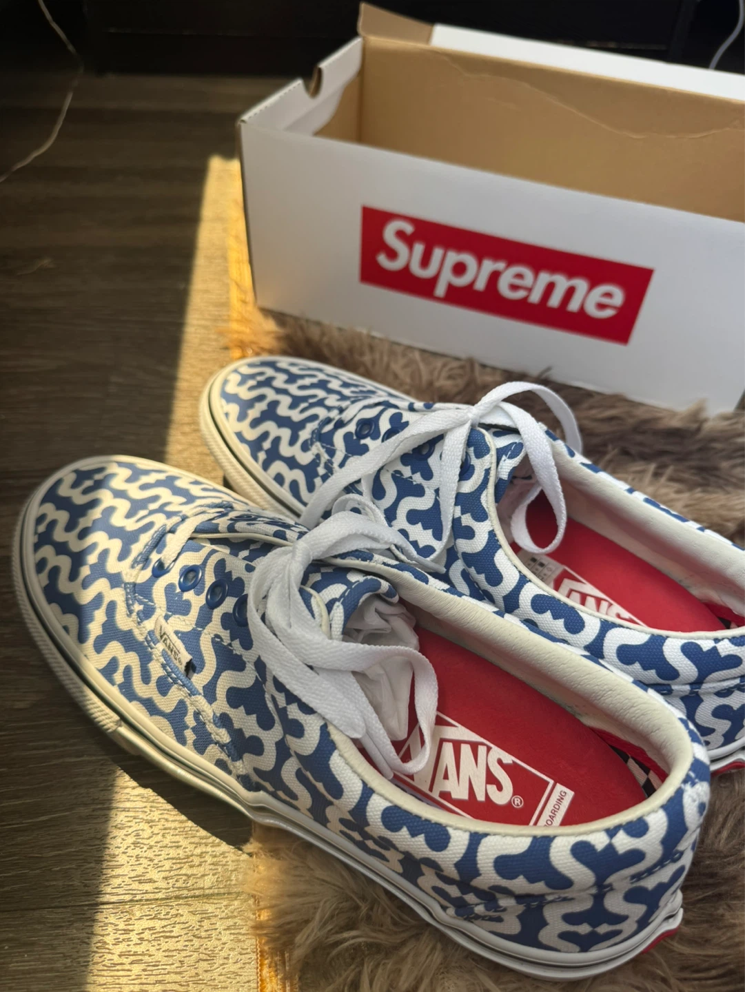 Supreme x Vans Era S logo monogram Blue White Shoes - photo 5