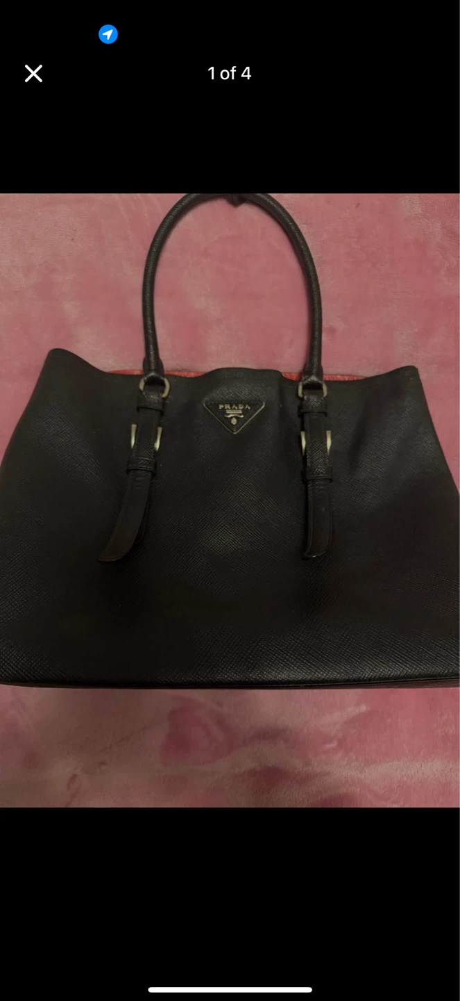 Prada Black Leather Tote Bag