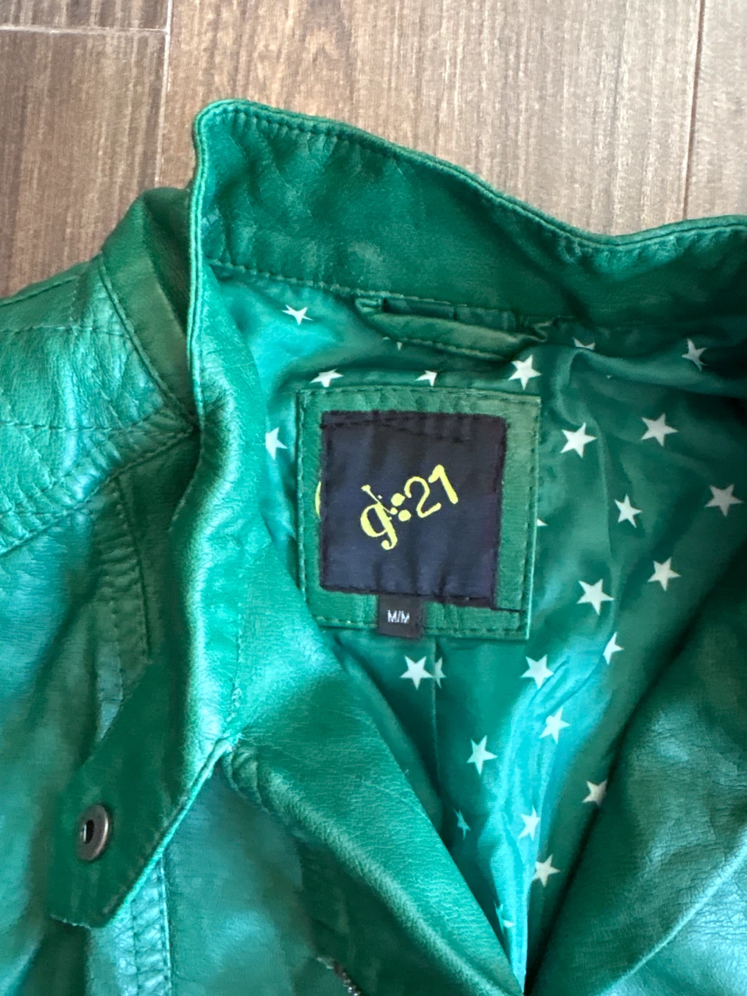 g:21 Green Faux Leather Moto Jacket - photo 2