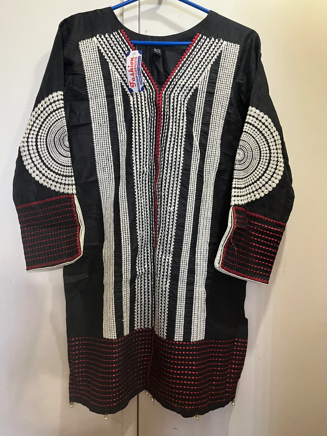 Black embroidered tunic shirt kurti