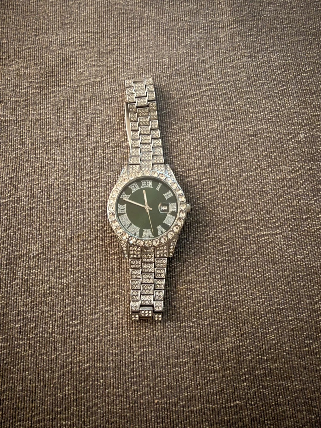 Roman Numeral Dial Full Rhinestone Quartz Steel Band Watch. - photo 3