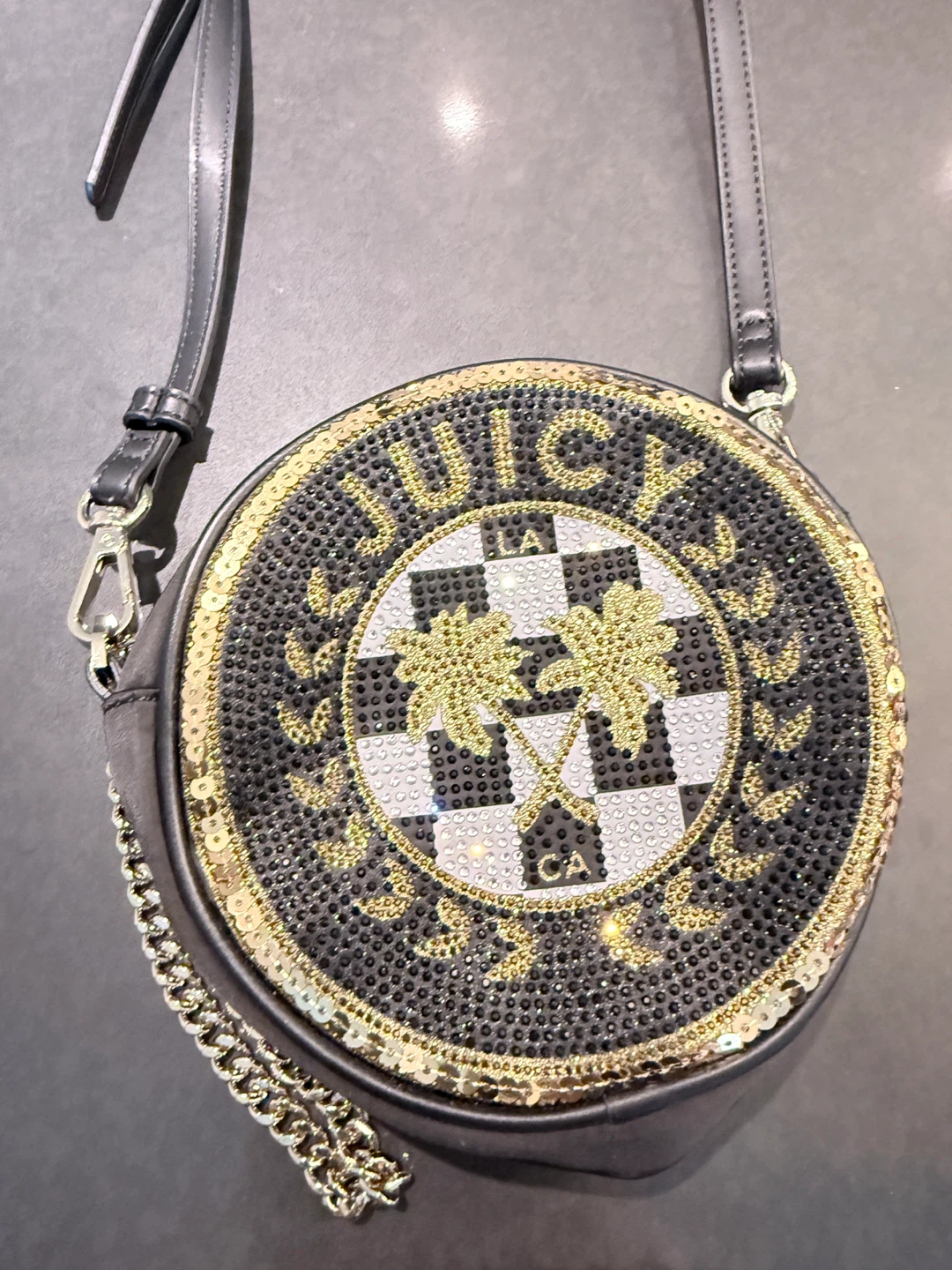 Juicy Couture Round Sequin Crossbody Bag