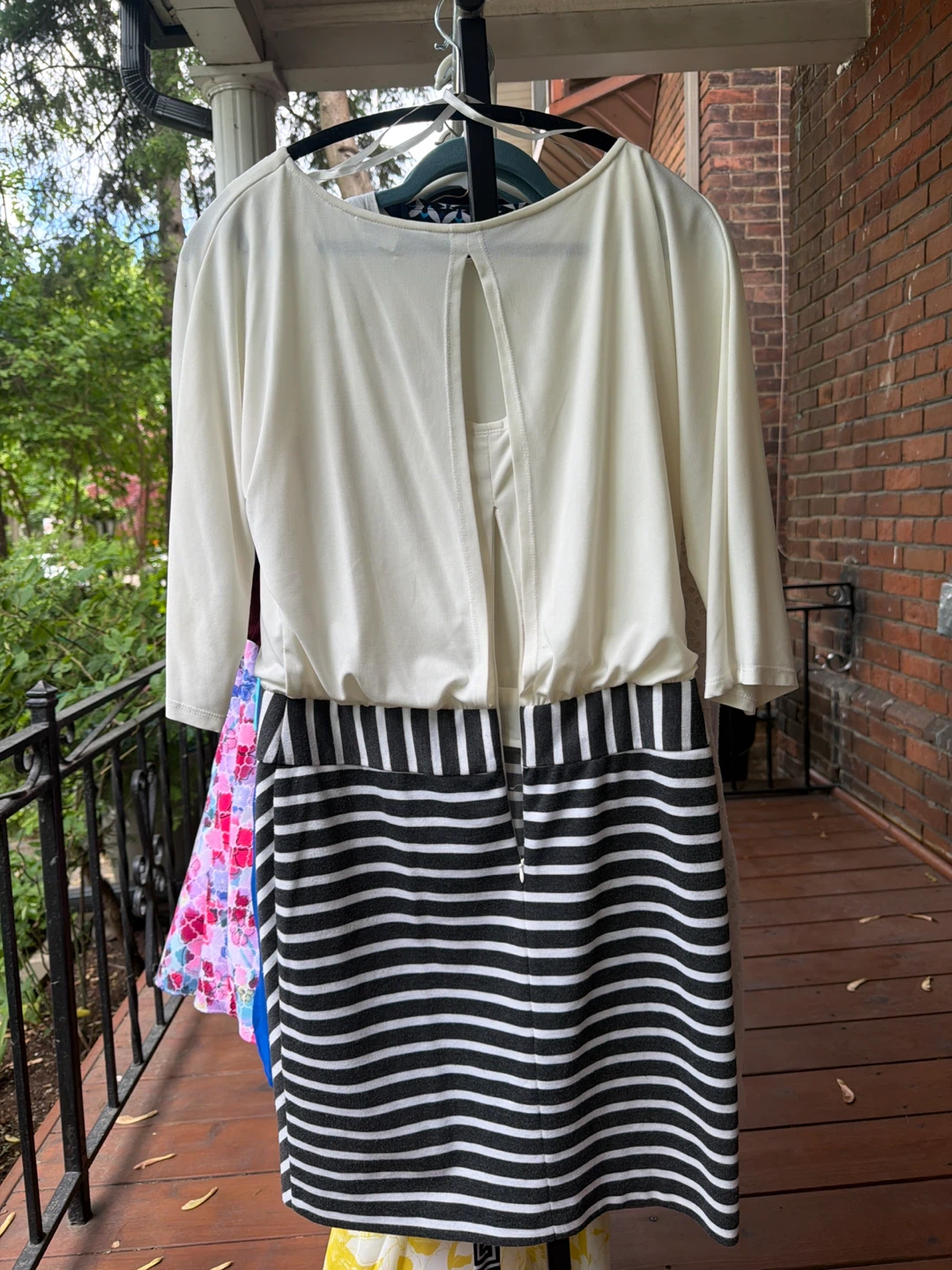 Women's 3/4 Sleeve Striped Dress - photo 2