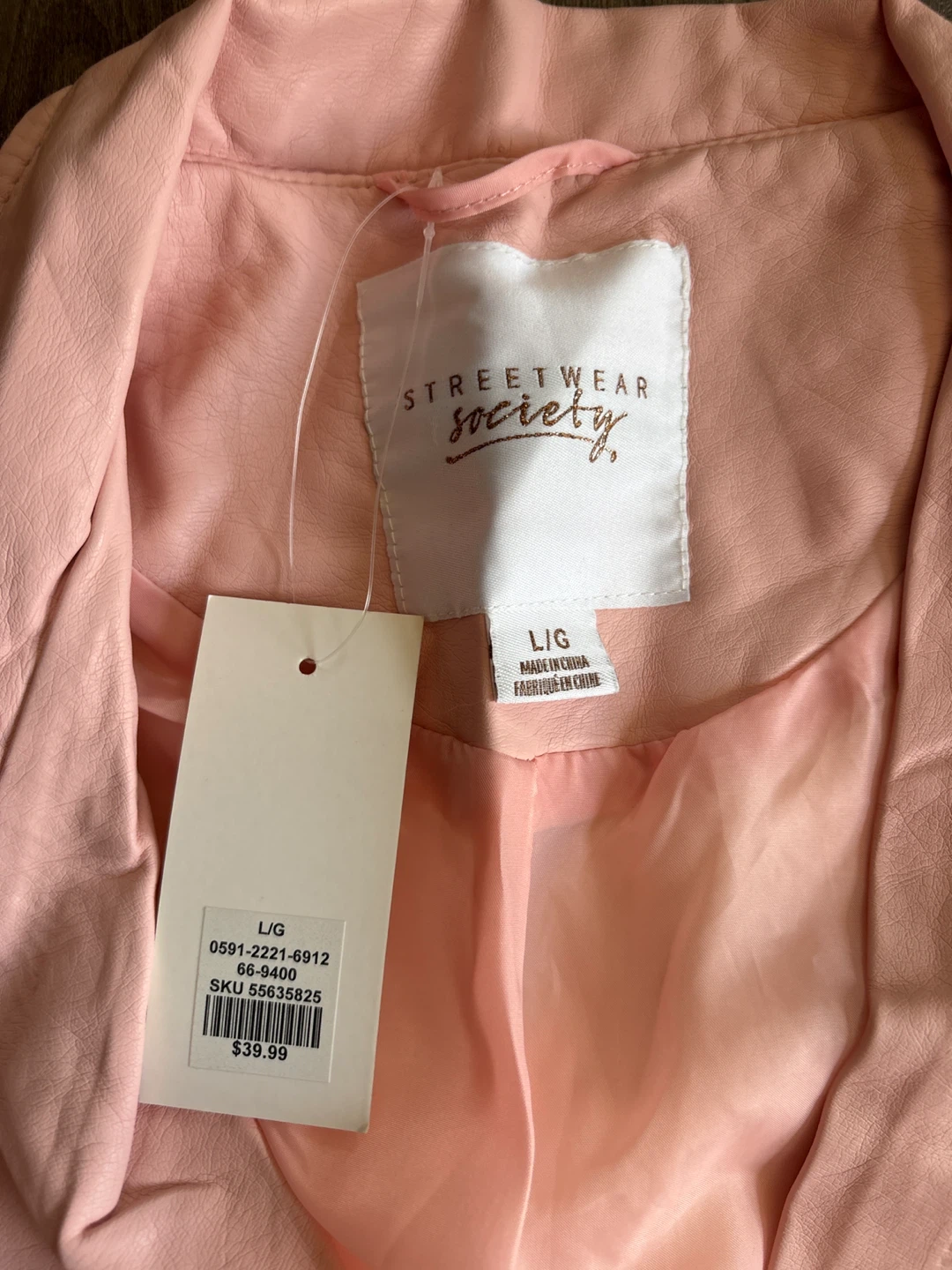 Streetwear Society Pink Faux Leather Moto Jacket - photo 2