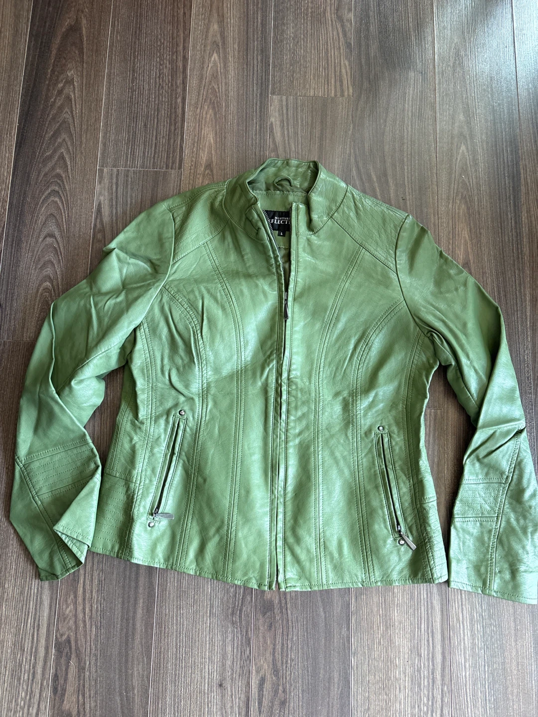 Northern Reflections Women's Green Leather Jacket - Size L