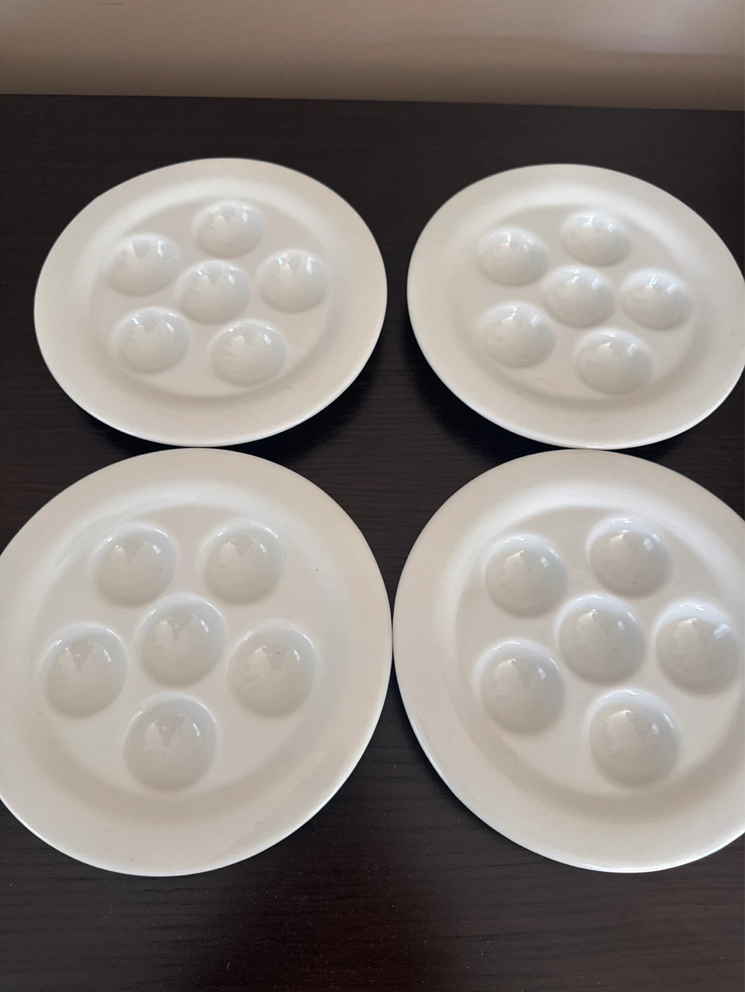 Set of 4 White Escargot Plates - photo 2