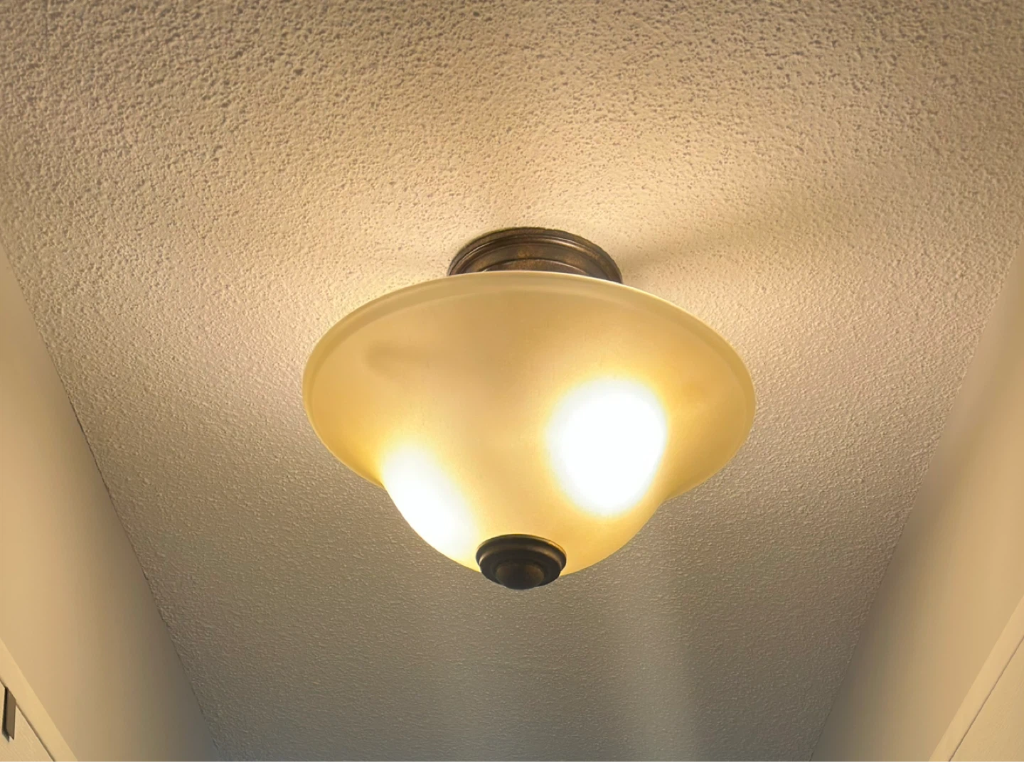Flush mount ceiling light with frosted glass
