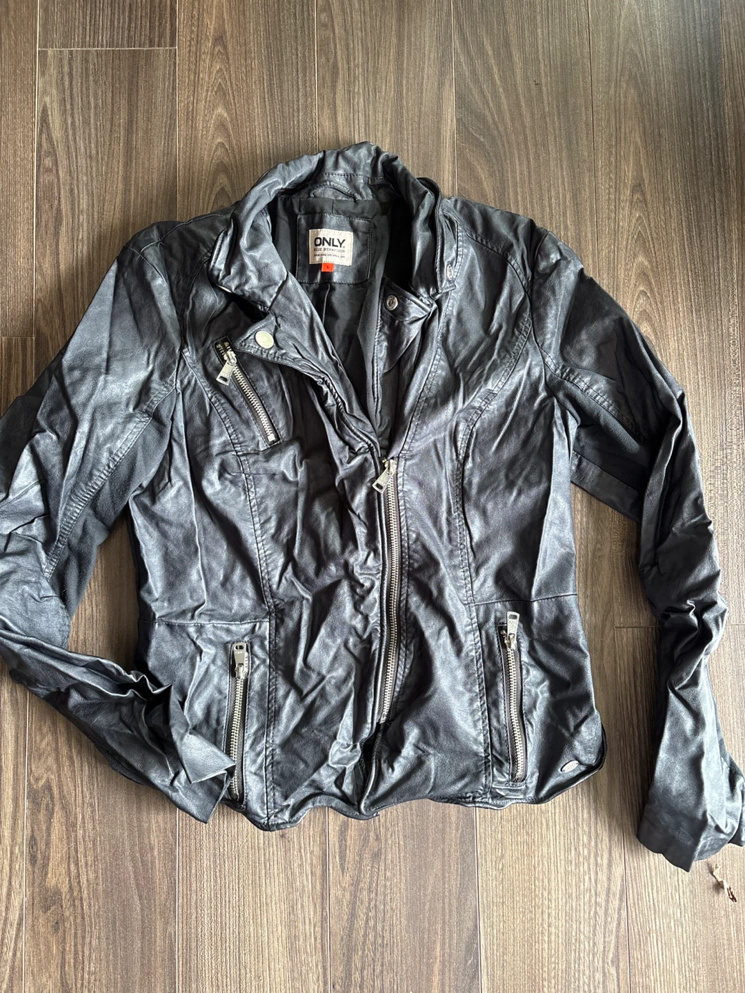 ONLY Blue Behaviour Faux Leather Jacket