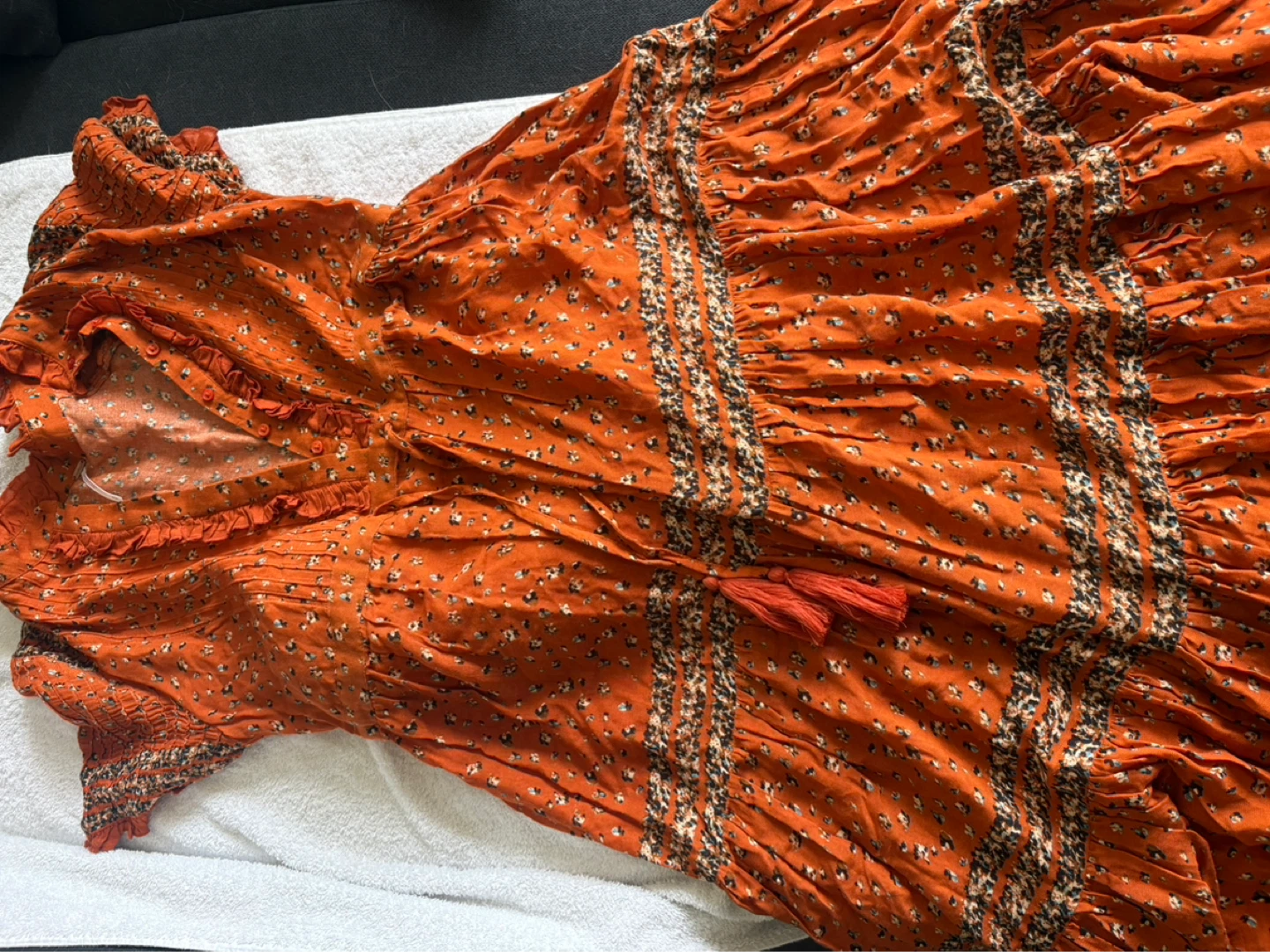 Free People Floral Maxi Dress Orange Size S