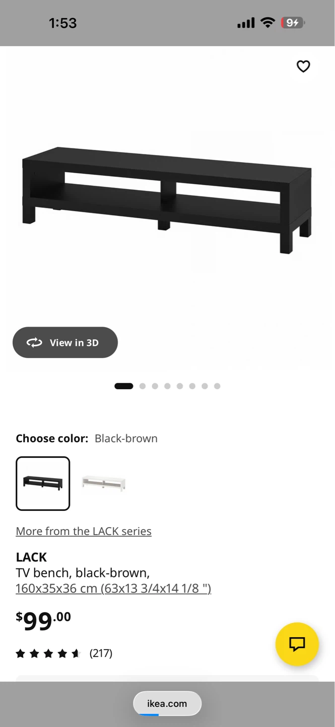 IKEA LACK TV Bench - Black-Brown - photo 2