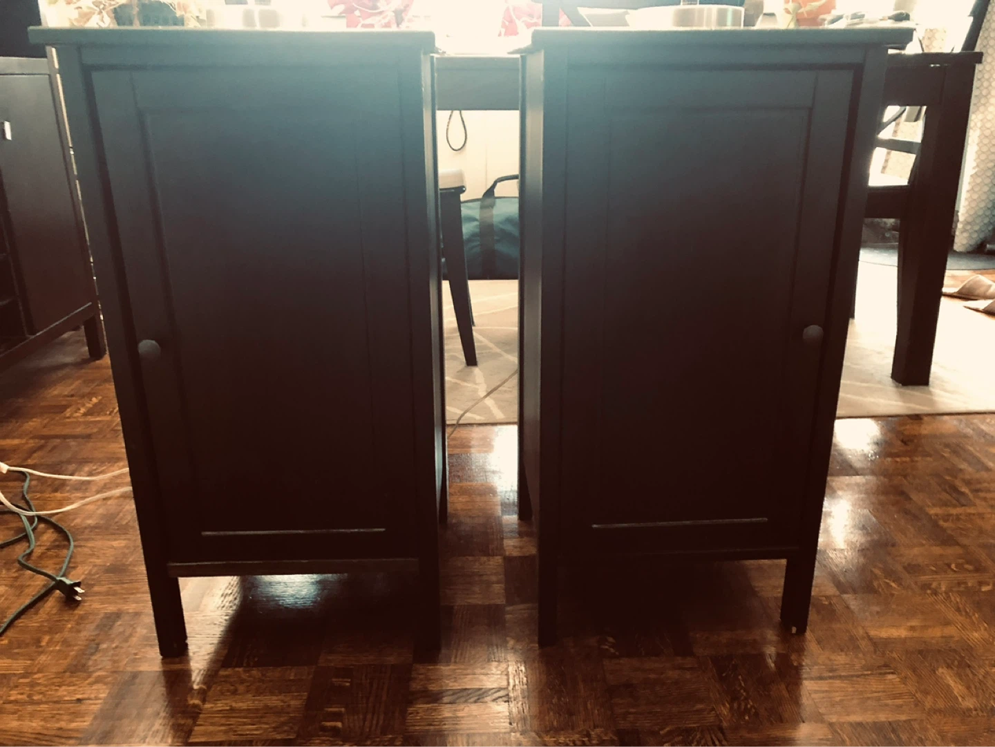 Set of 2 Dark Brown Nightstands/Side Tables