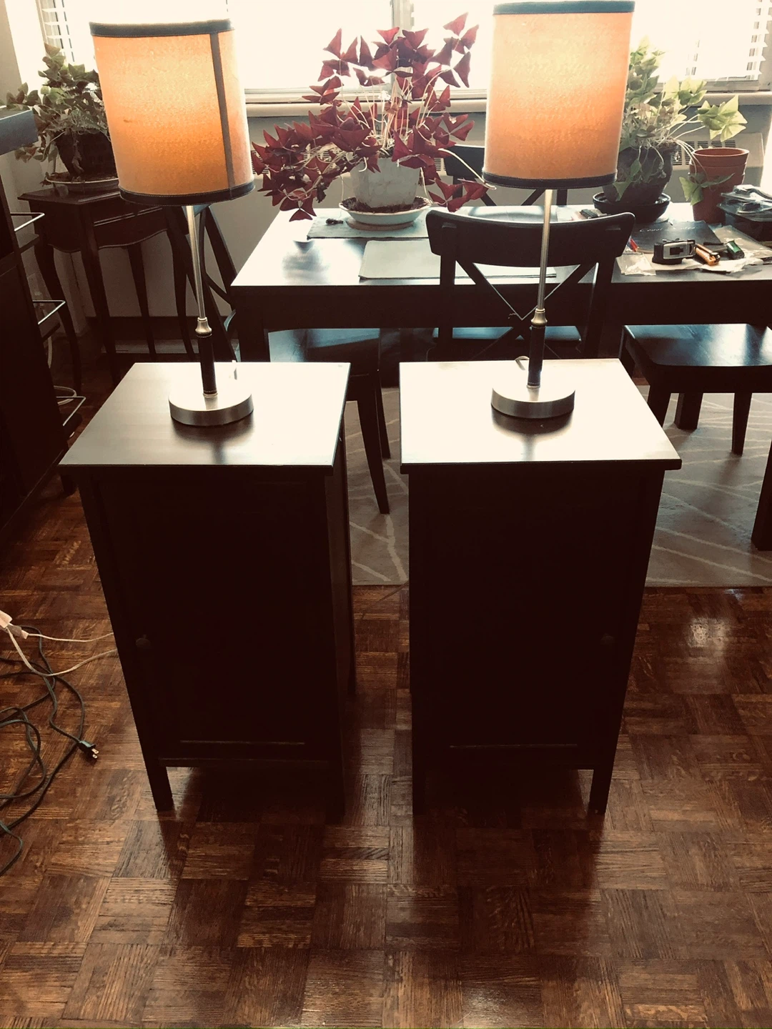Set of 2 Dark Brown Nightstands/Side Tables - photo 2