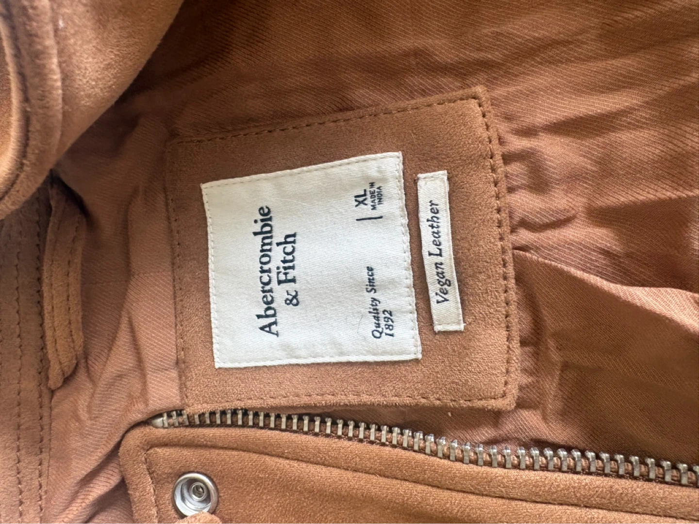 Abercrombie & Fitch Vegan Leather Moto Jacket XL - photo 3