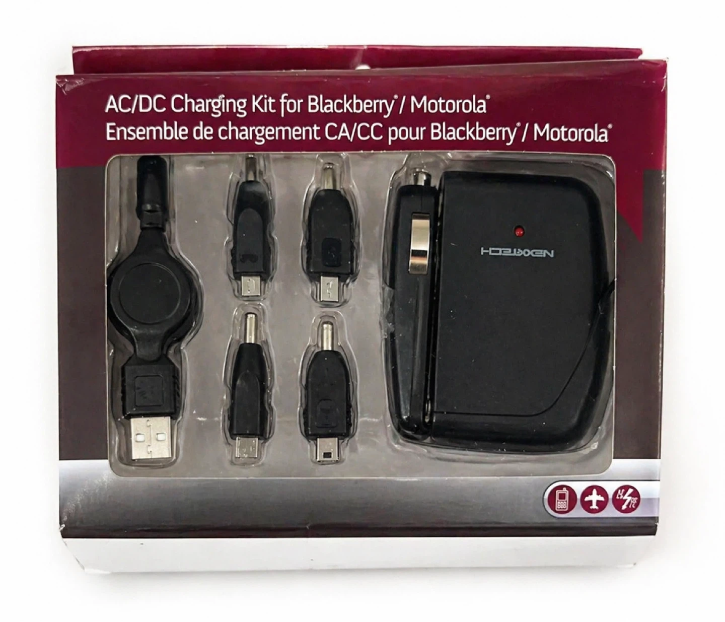 Universal Charger Kit Blackberry/Motorola + Car Adapter