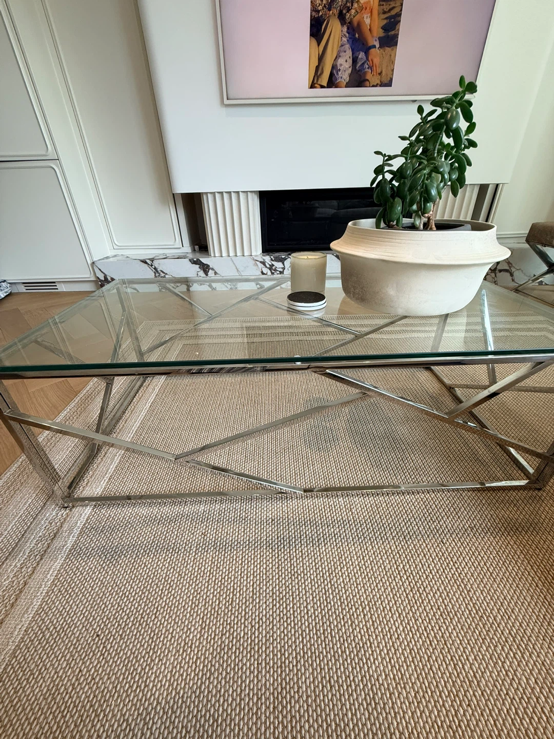 Glass Top Coffee Table with Chrome Base - photo 4