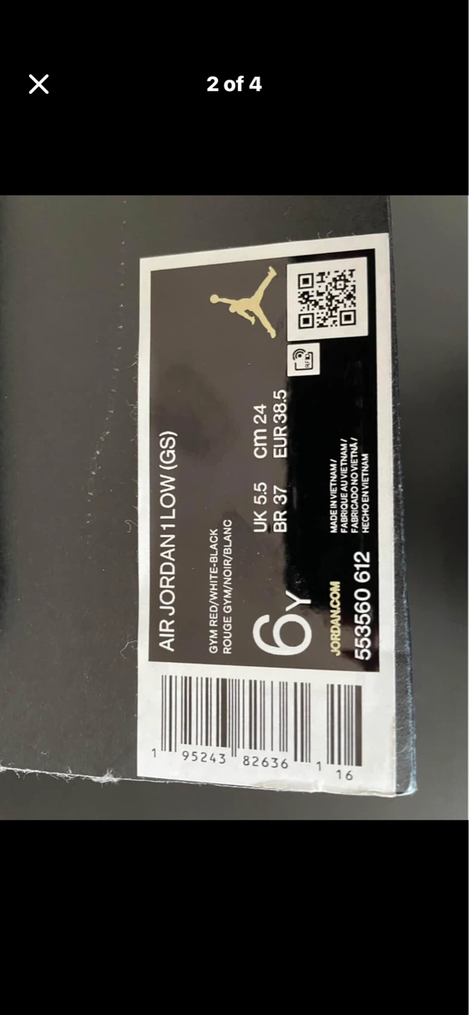 Air Jordan 1 Low (GS) Red/White-Black - photo 2