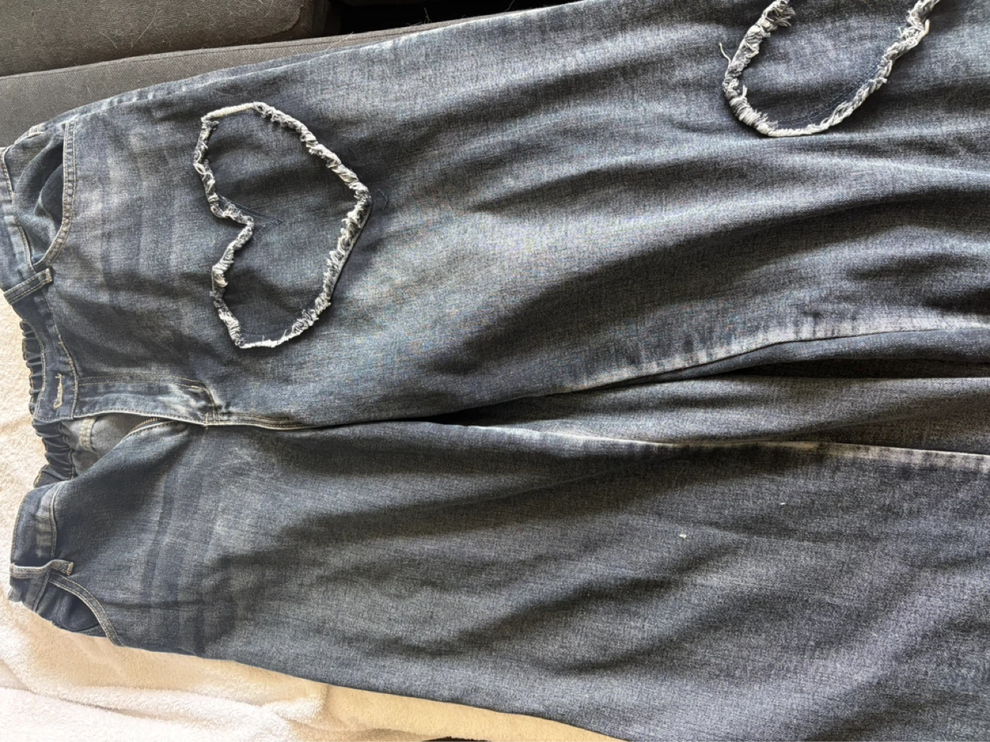 Size 20 Denim Jeans with Heart Cutouts - photo 2