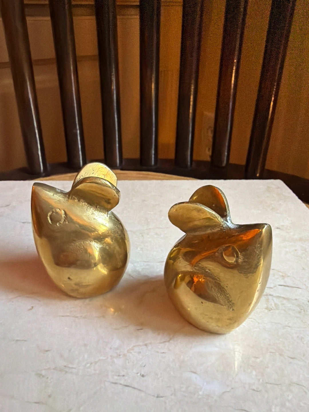 Pair of Brass Mouse Figurines