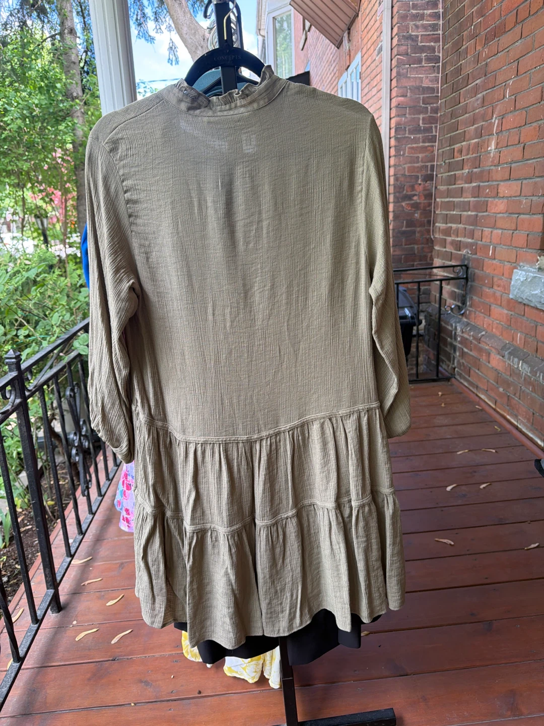 ZARA Tiered Button-Up Tunic Dress - photo 2