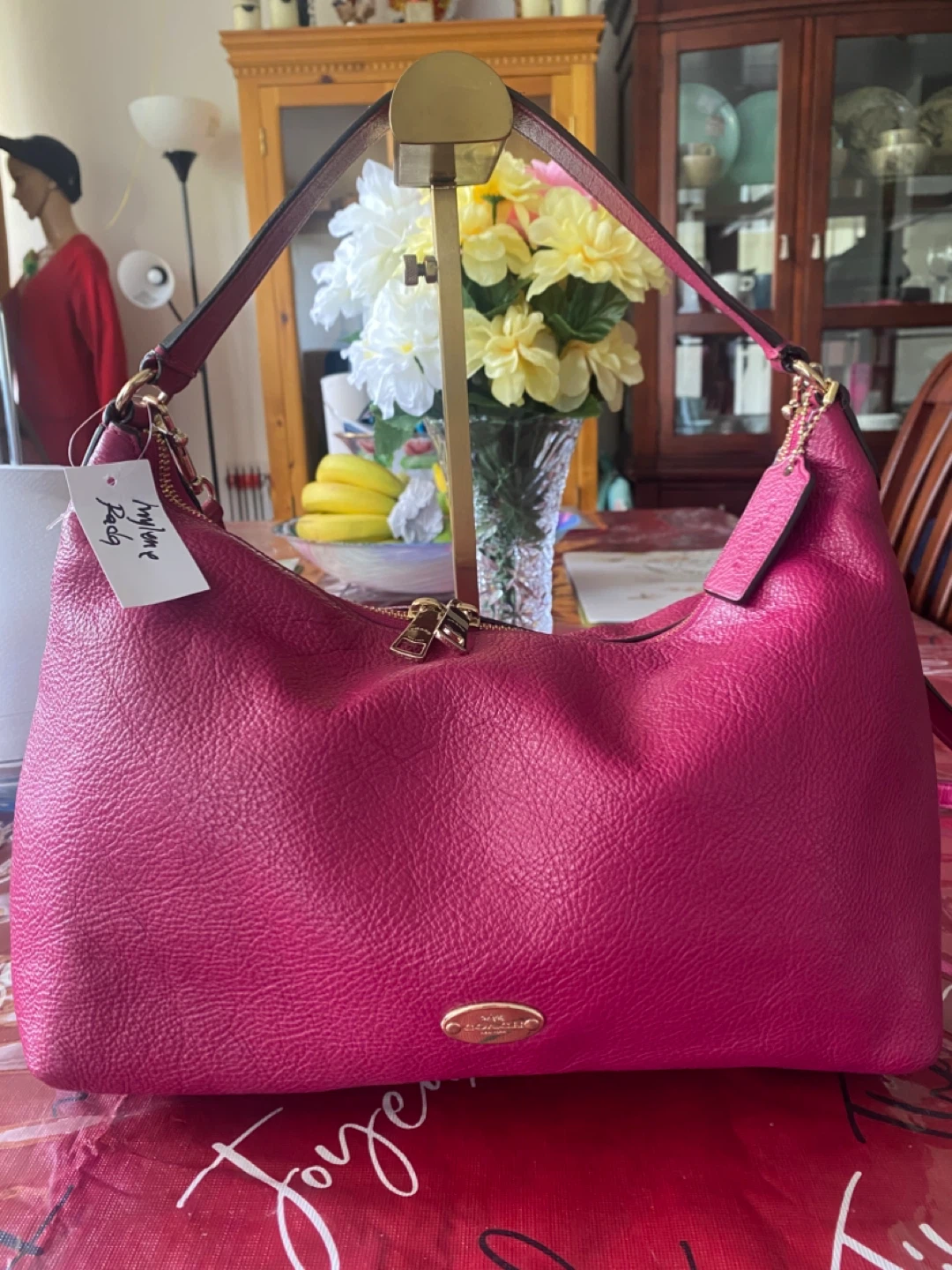 Coach Pink Leather Hobo Shoulder Bag