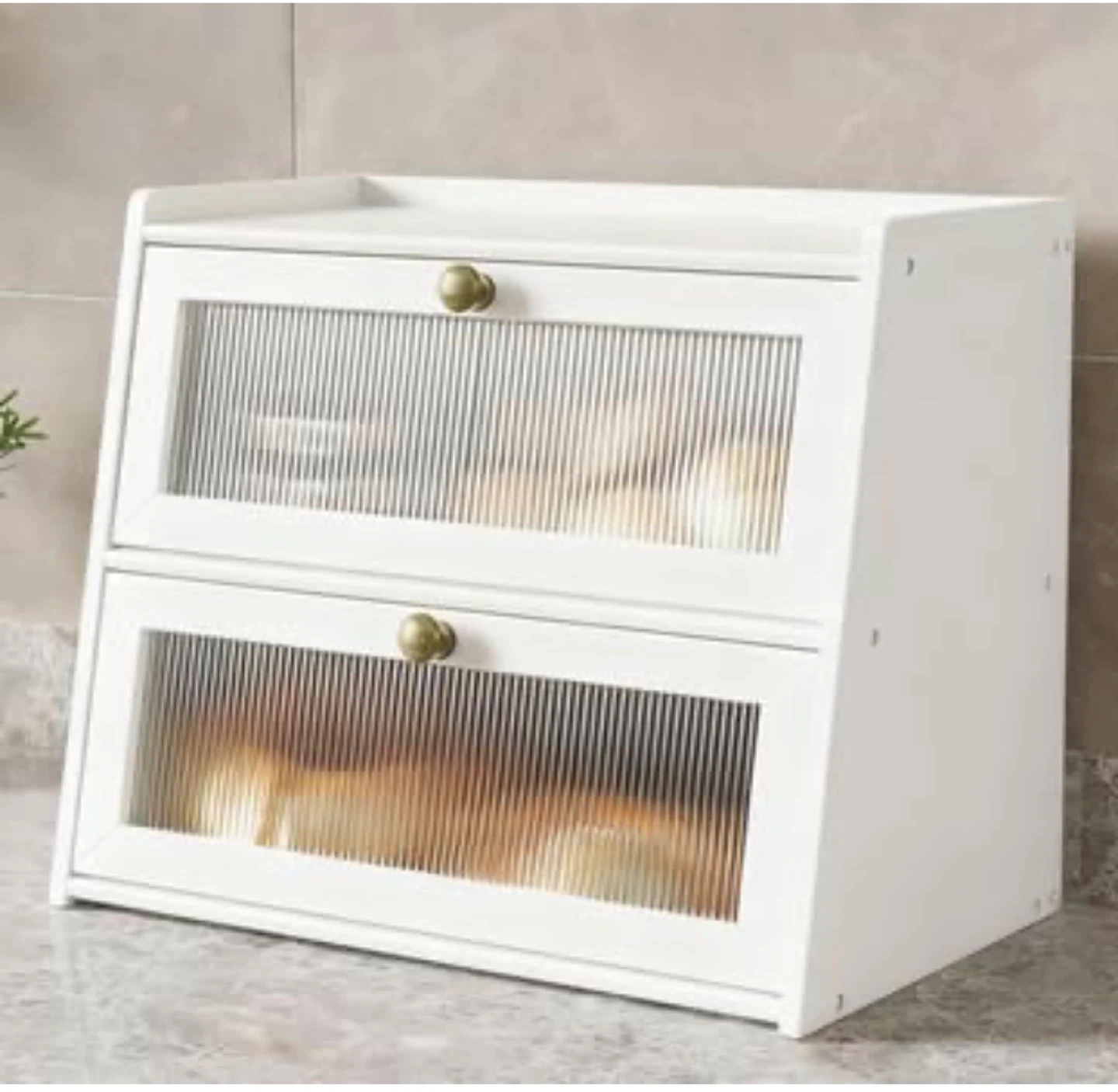 Double Layer Bread Box - White - photo 2