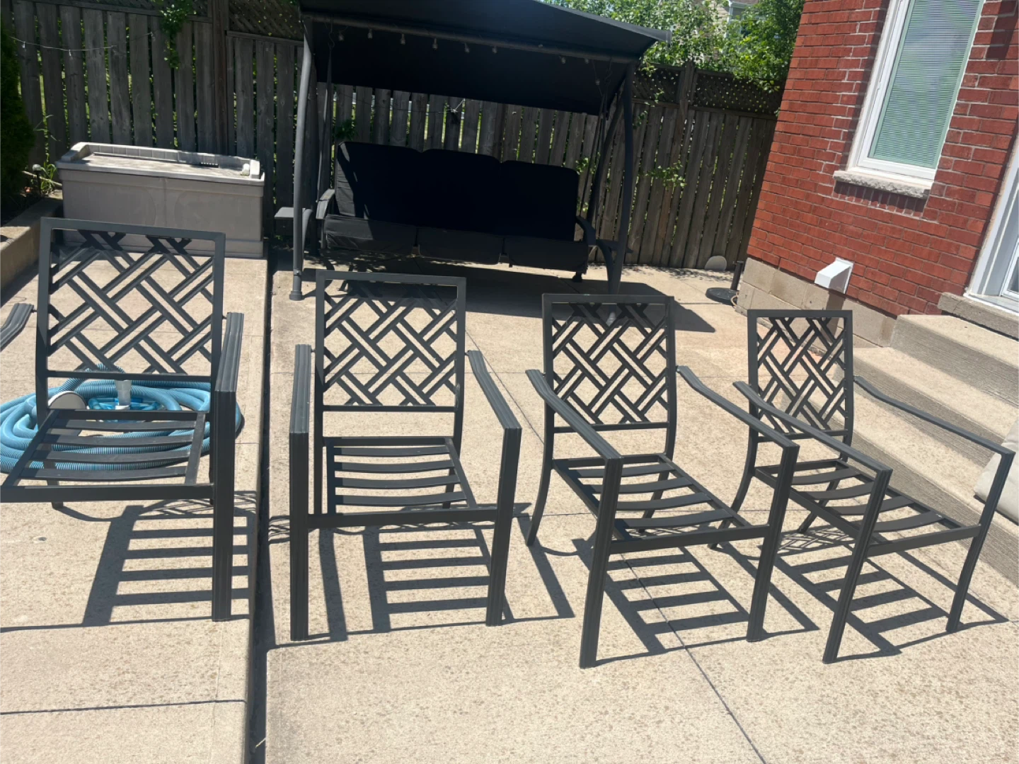 Set of 4 Metal Patio Chairs