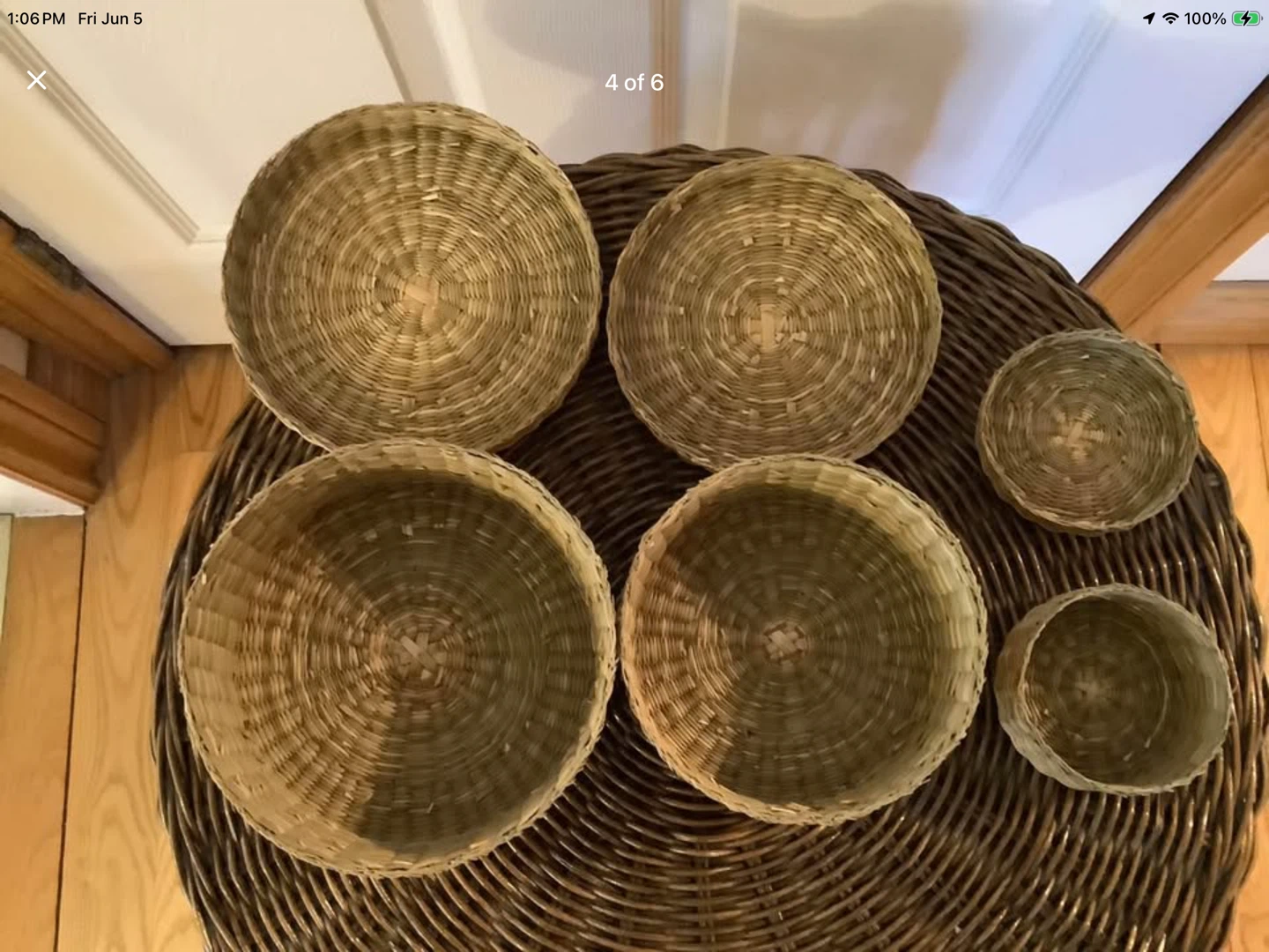 Three Vt Handmade Braided Sweetgrass Nesting Baskets 🐞 - photo 4