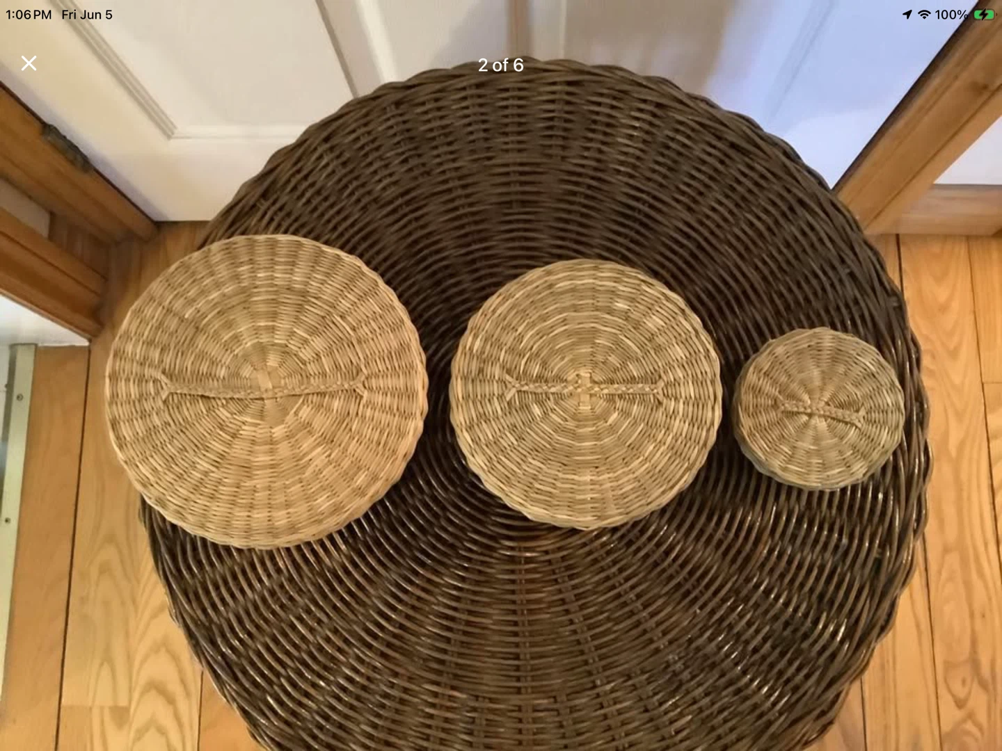 Three Vt Handmade Braided Sweetgrass Nesting Baskets 🐞 - photo 2