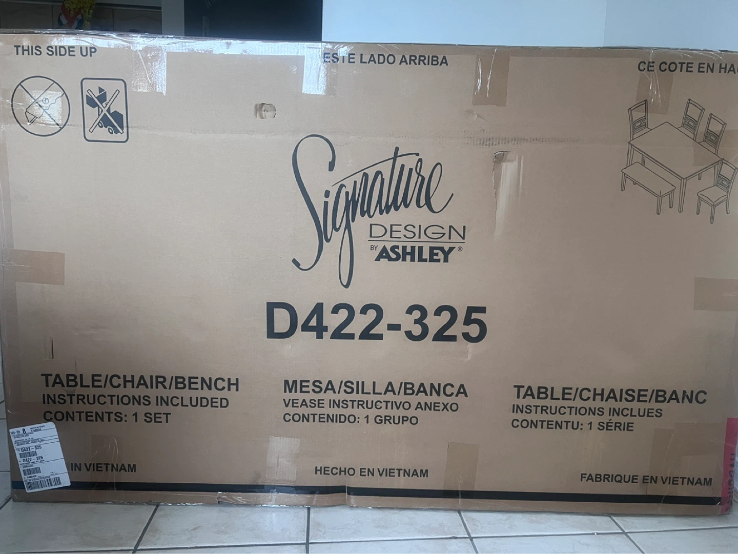 Brand New Ashley 6-Piece Dining Set | Table + 4 Chairs + Bench - photo 3