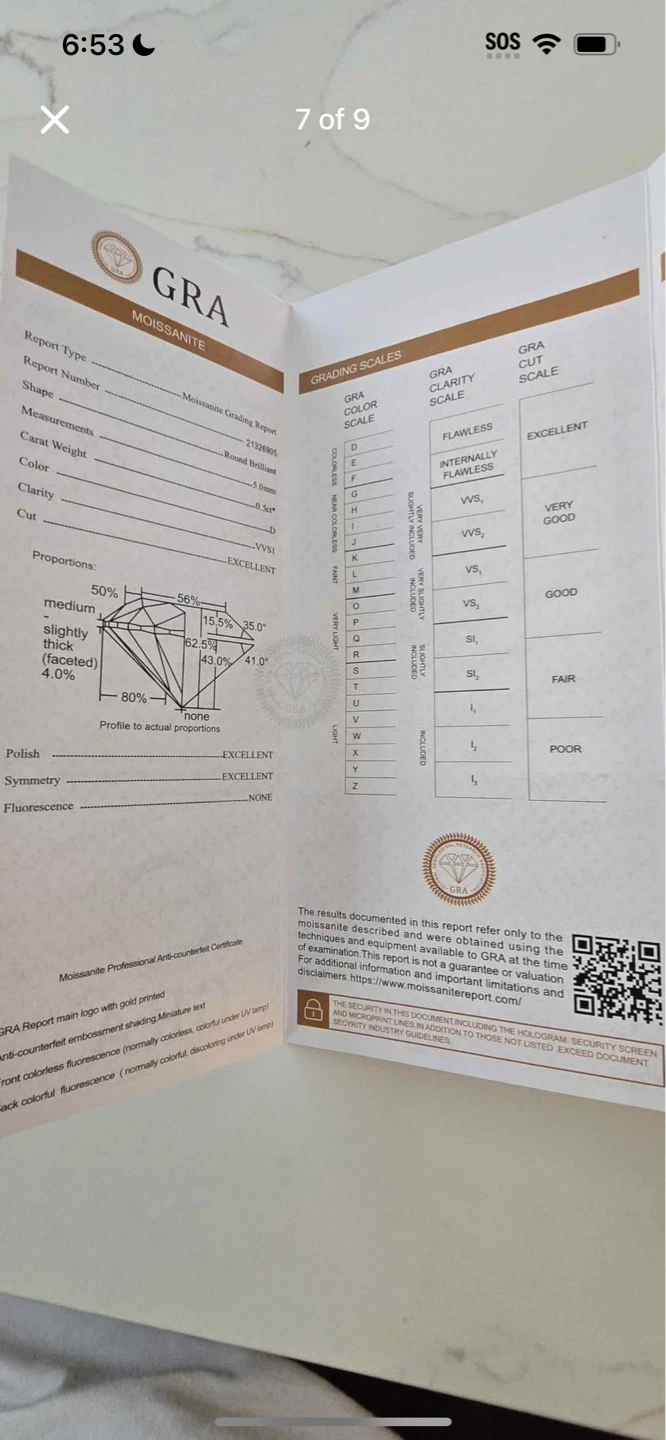 GRA Moissanite Necklace with Grading Report - photo 5