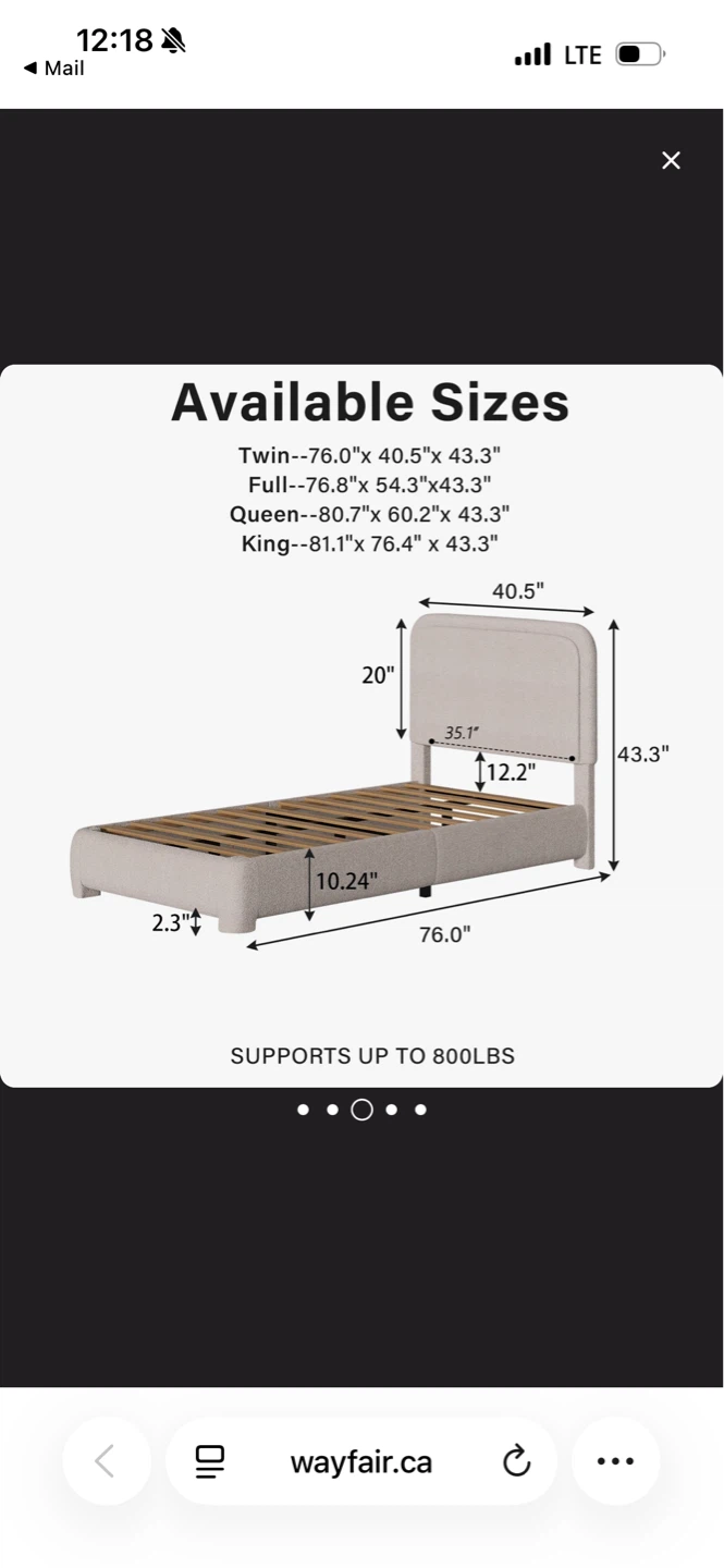 Wayfair twin bed frame - photo 2