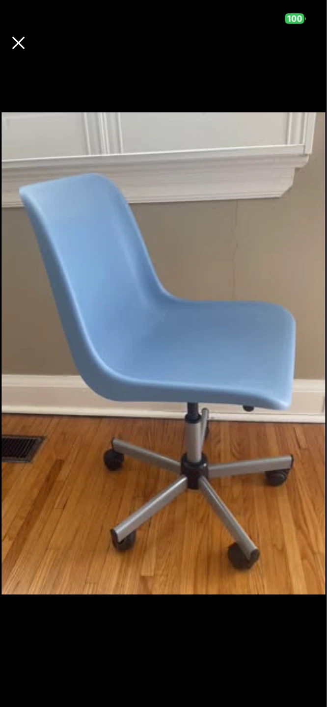 Light blue ergonomic office chair