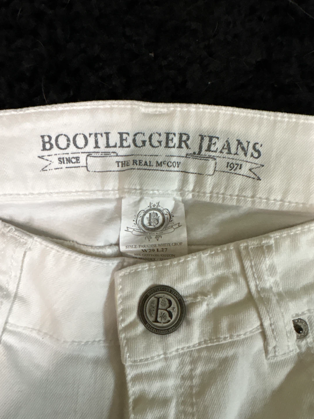 Bootlegger Jeans White Crop