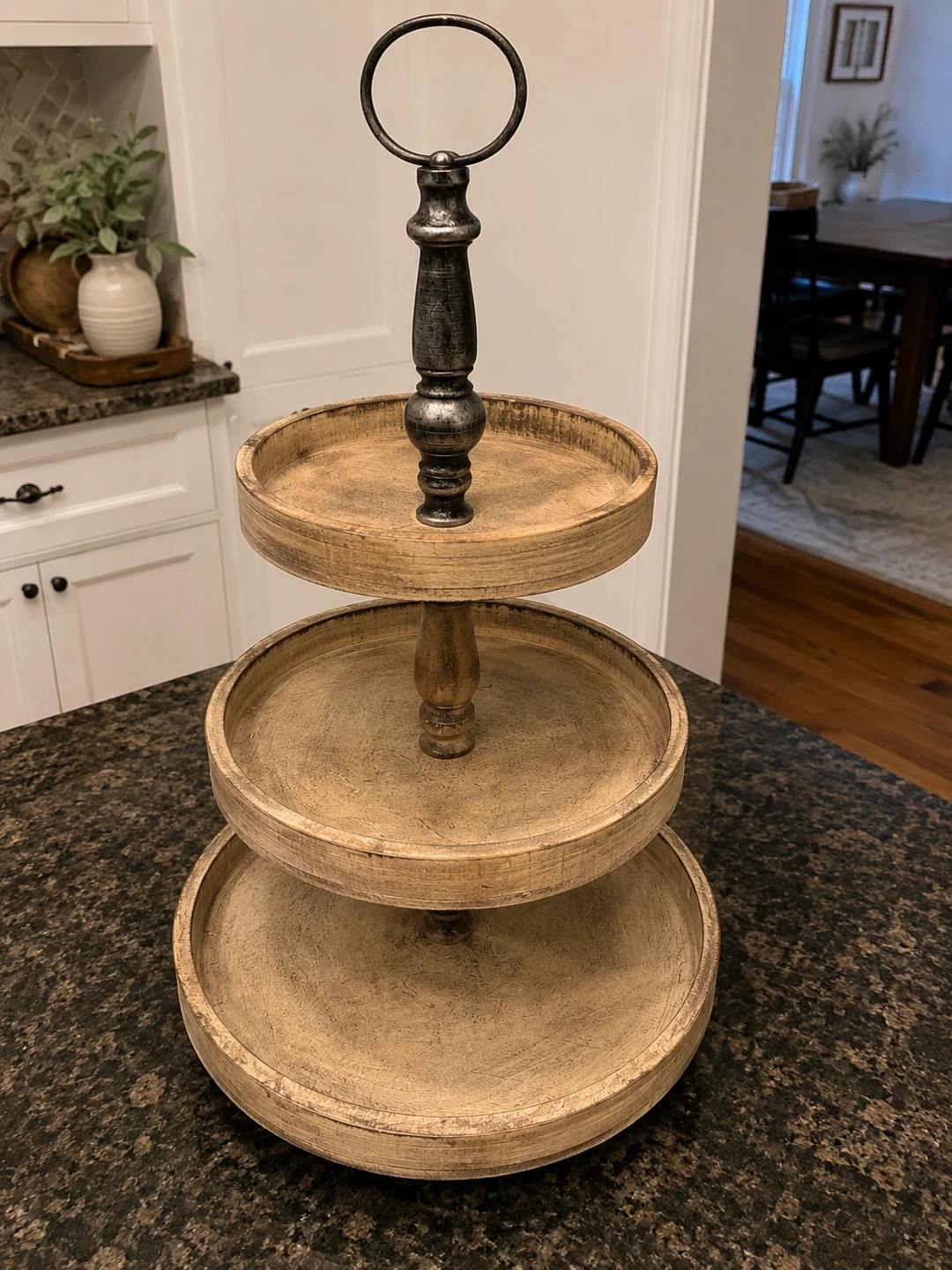 Rustic 3-Tiered Wood Display Stand