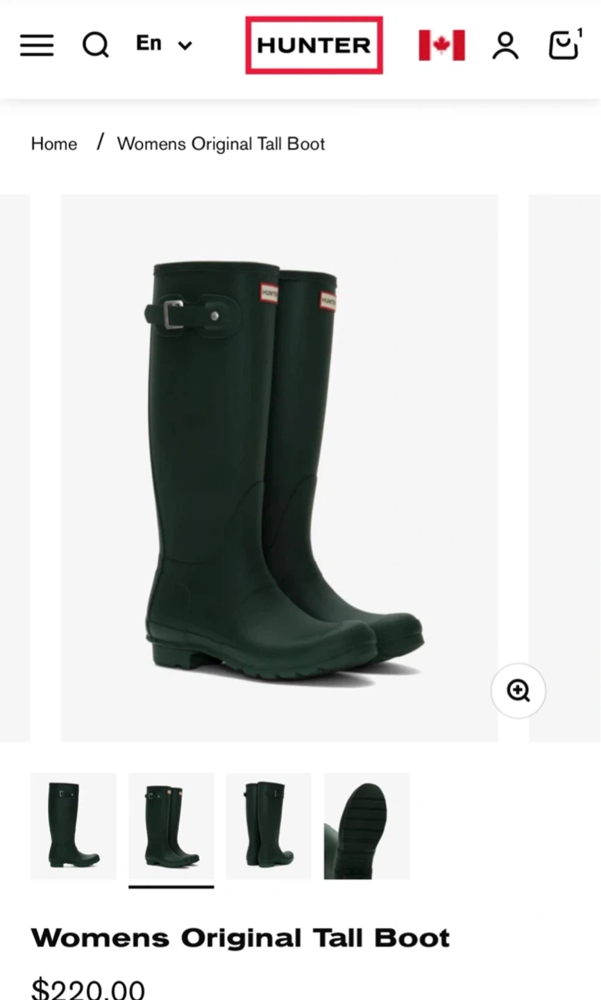 Hunter Womens Original Tall Boots - Black