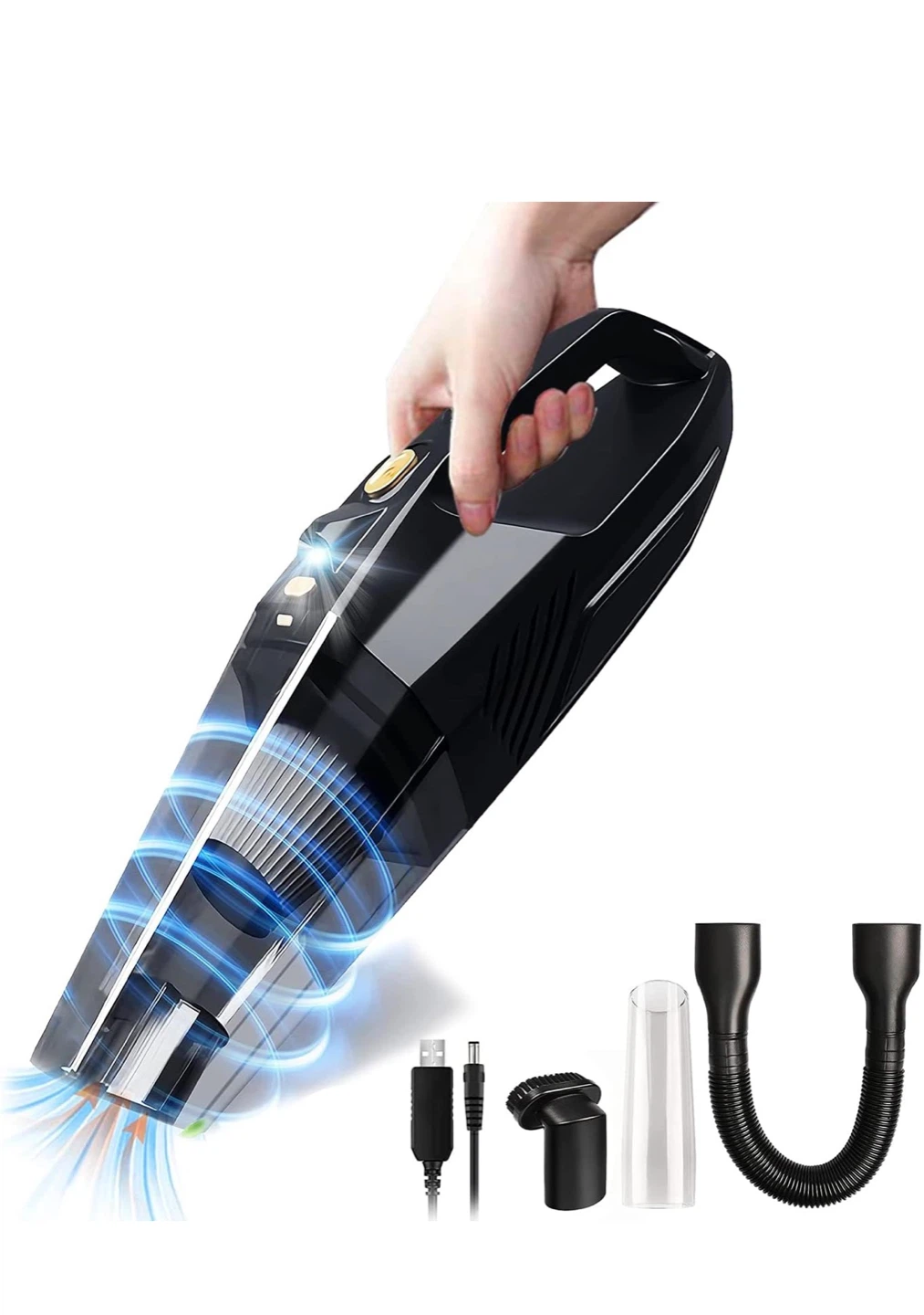 Black Handheld Vacuum Cleaner with Attachments - photo 2