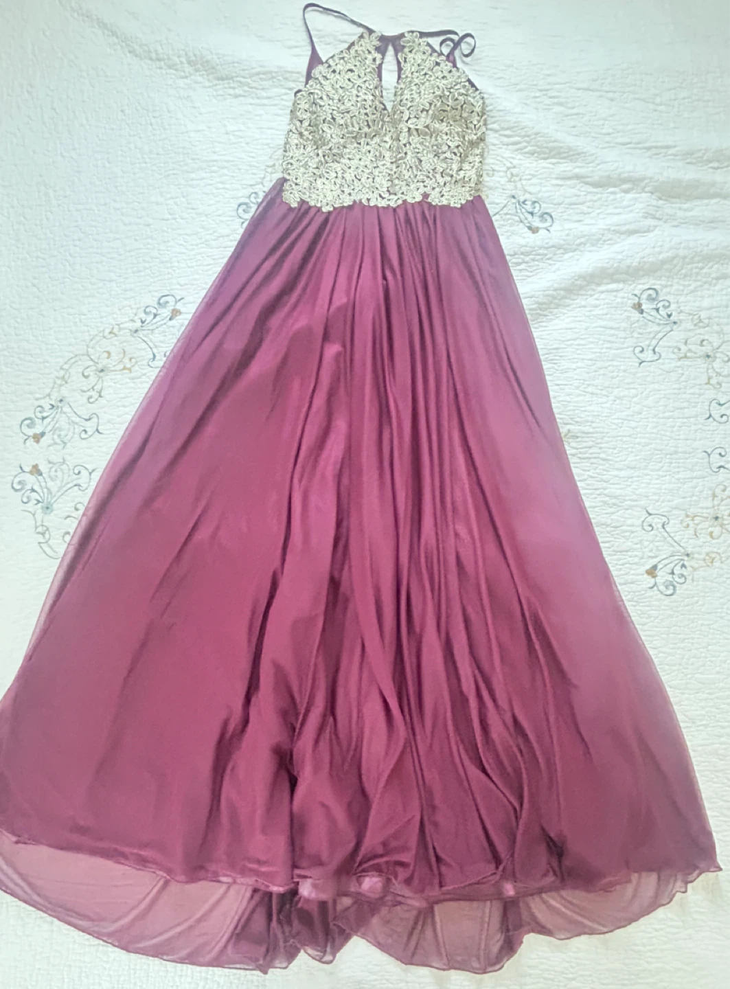 My Michelle Burgundy Embellished Gown - photo 4