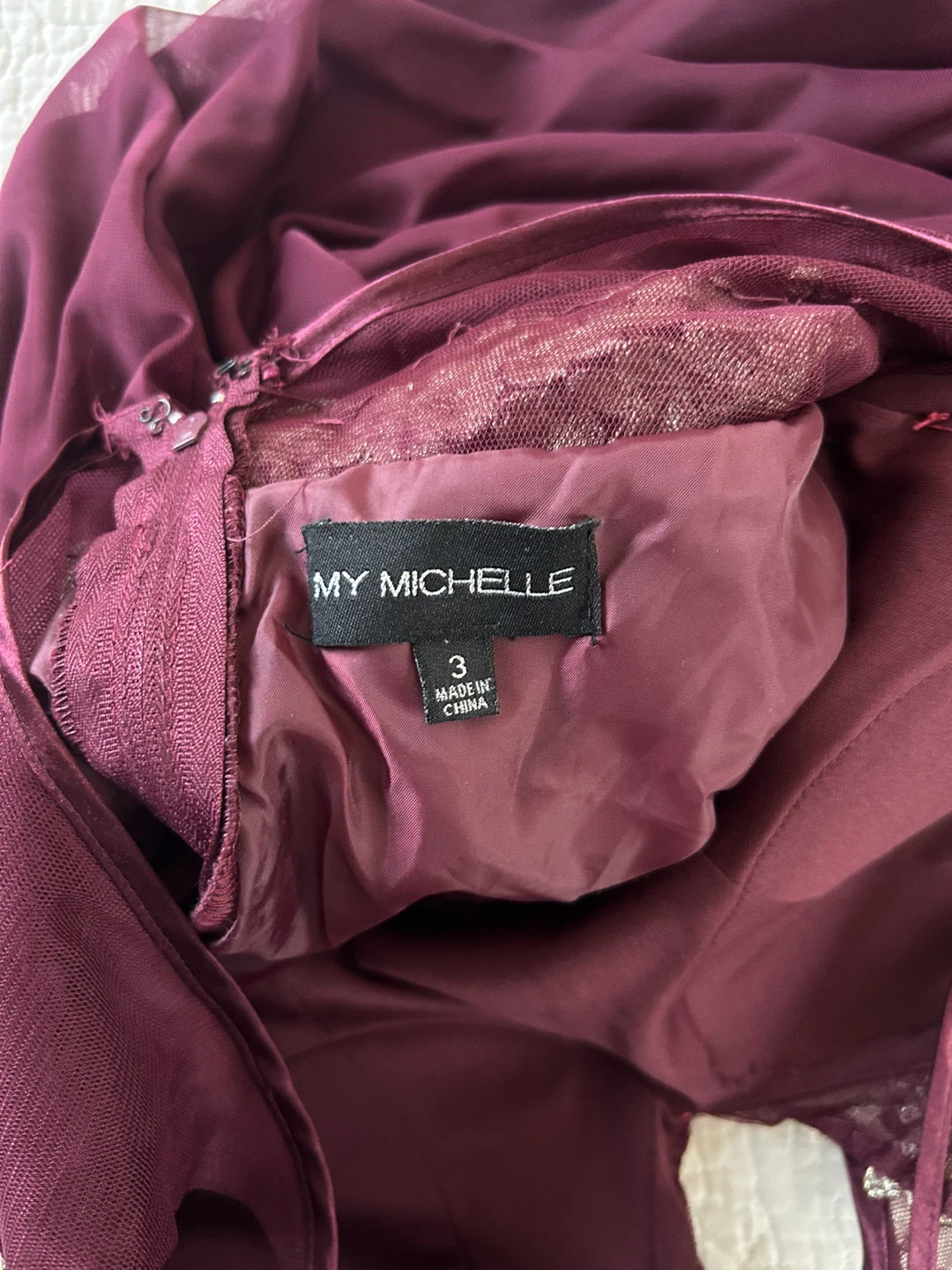 My Michelle Burgundy Embellished Gown - photo 5