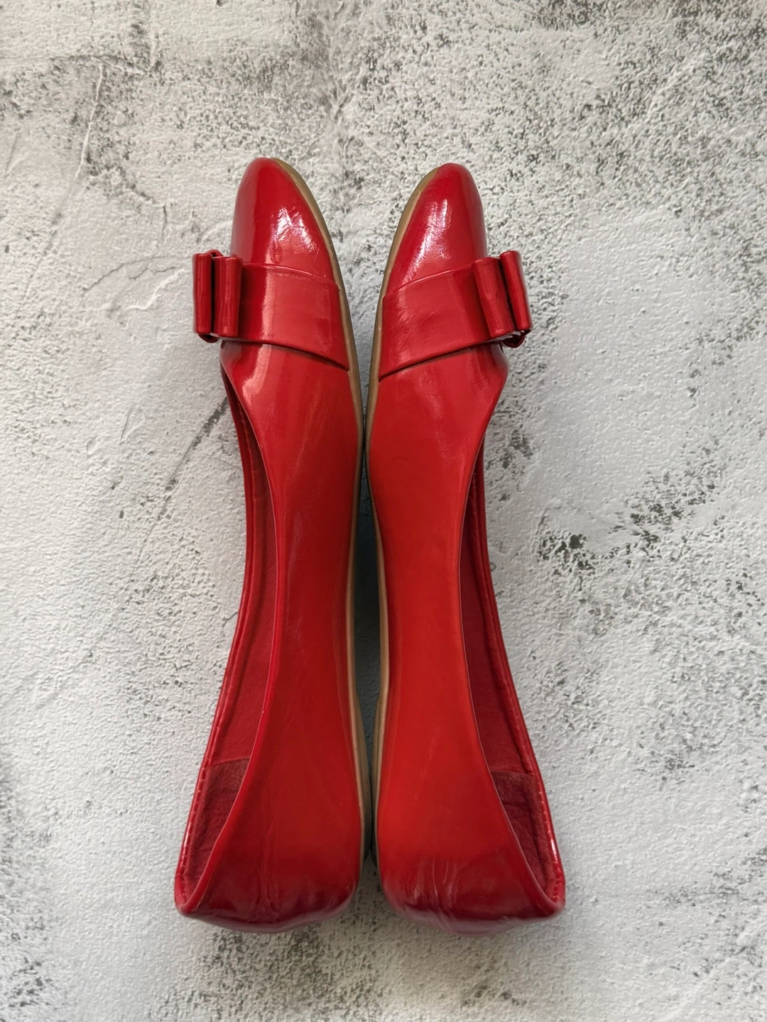 A.co Red Ballet Flats with Bow Size 6/36 - photo 3