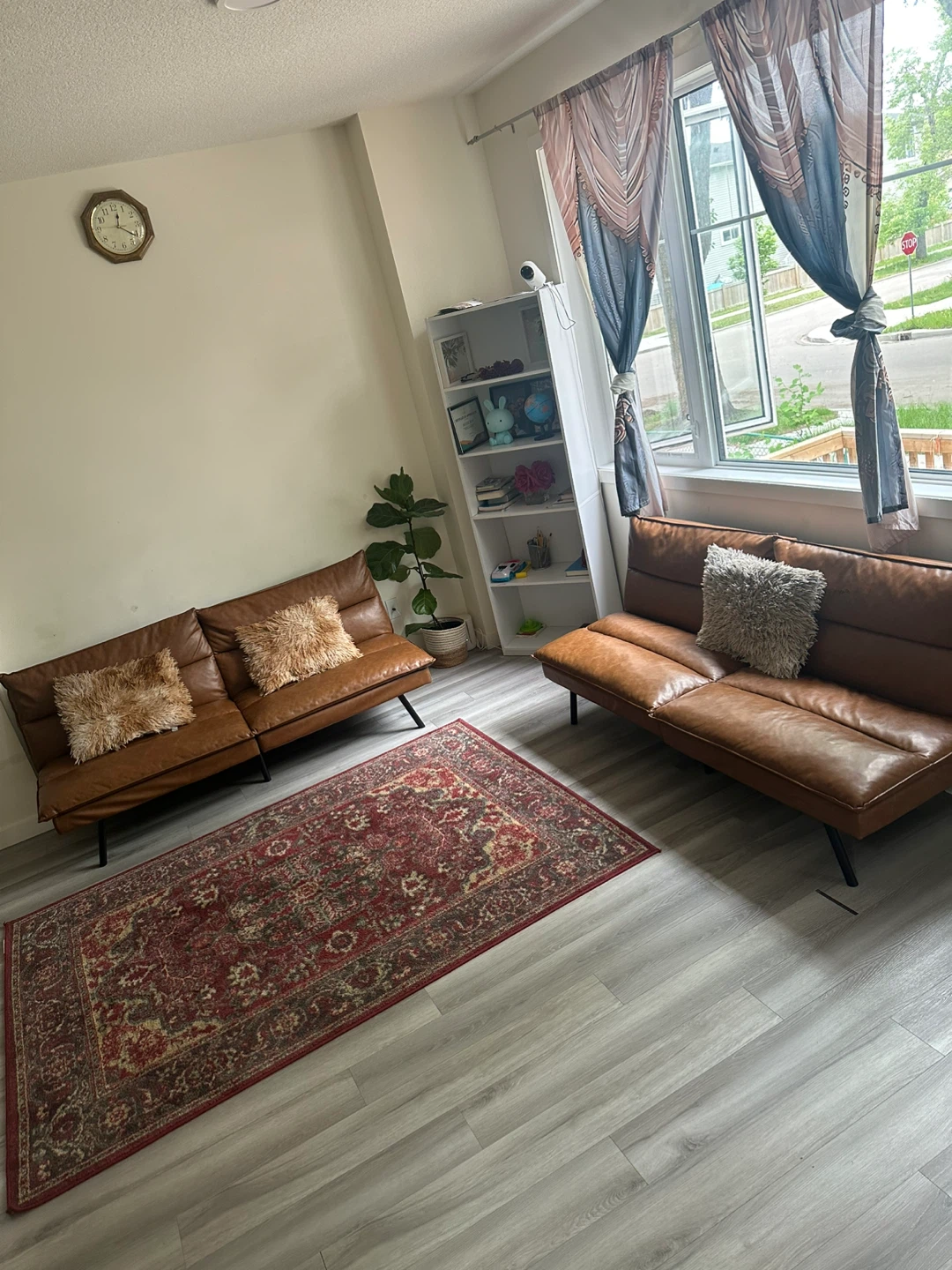 Brown Faux Leather Loveseat Sofa - photo 4
